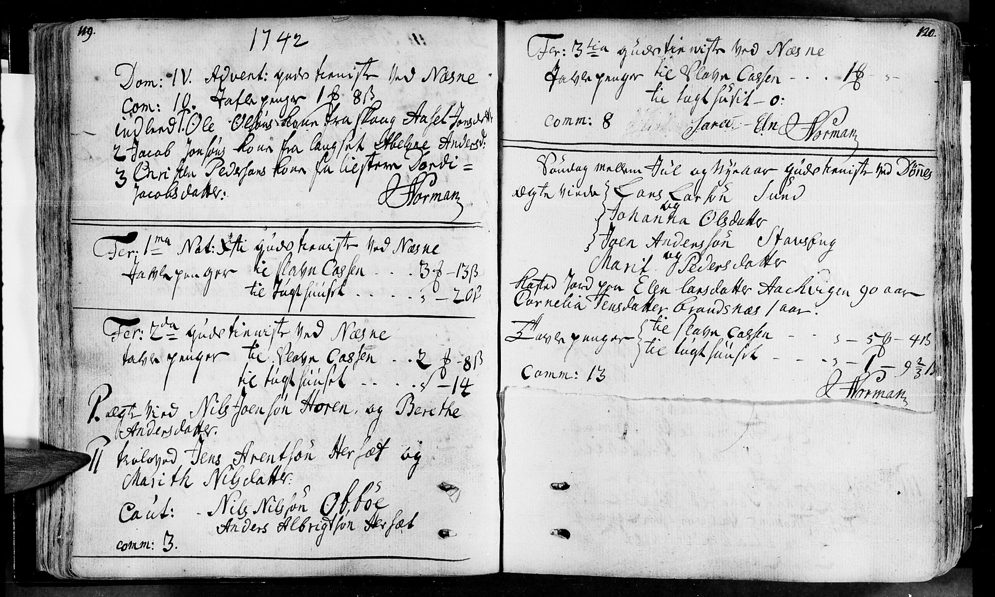 Ministerialprotokoller, klokkerbøker og fødselsregistre - Nordland, AV/SAT-A-1459/838/L0543: Parish register (official) no. 838A02, 1738-1769, p. 119-120