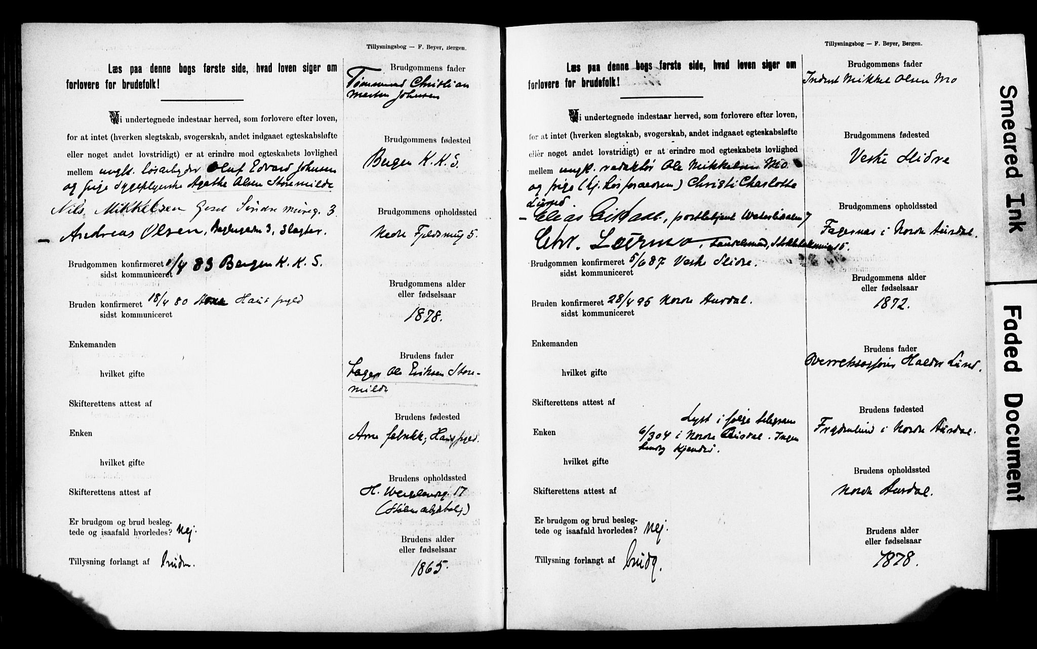 Mariakirken Sokneprestembete, AV/SAB-A-76901: Best man's statements no. II.5.2, 1901-1909, p. 75