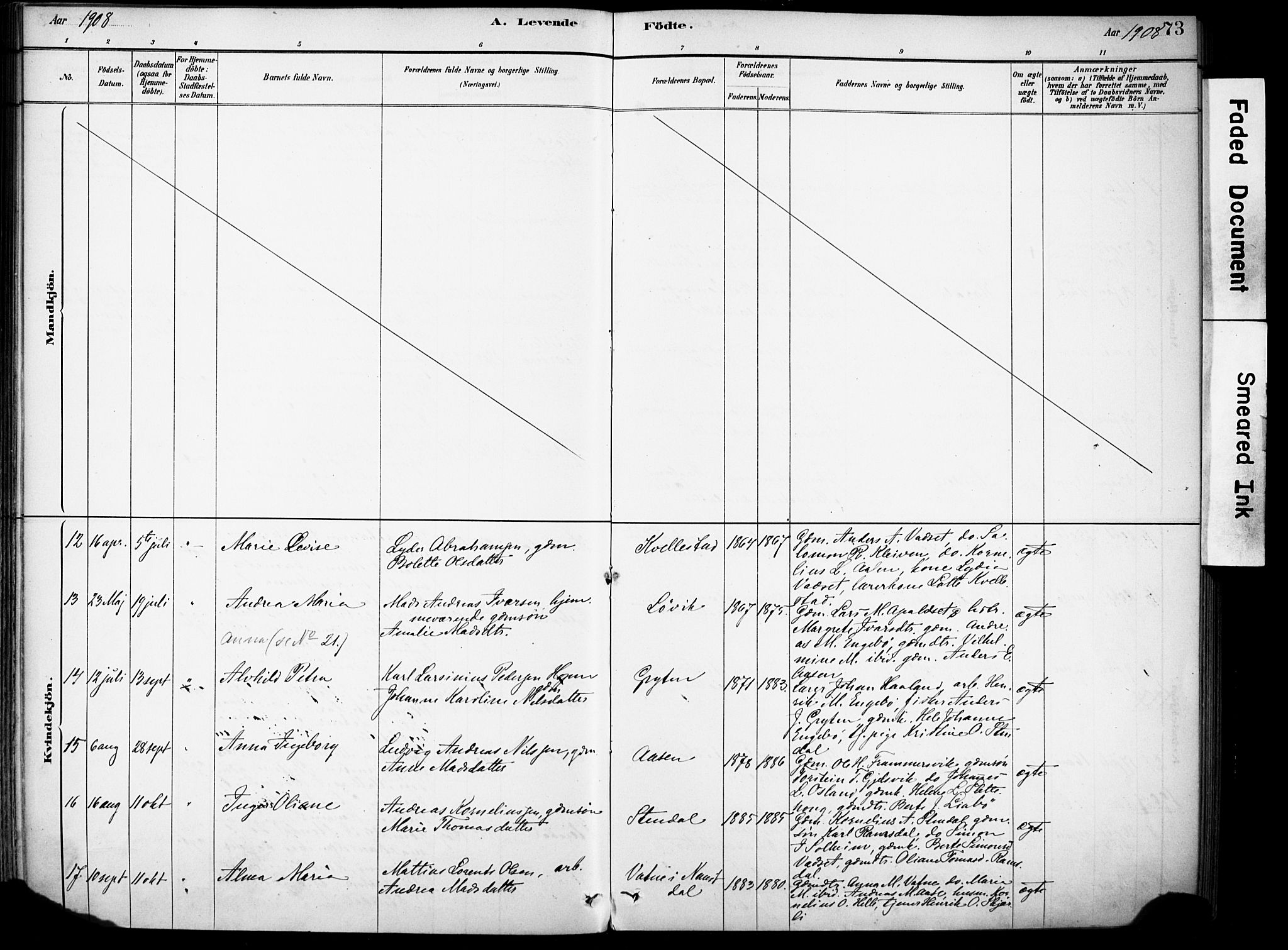 Førde sokneprestembete, AV/SAB-A-79901/H/Haa/Haae/L0001: Parish register (official) no. E 1, 1881-1911, p. 73