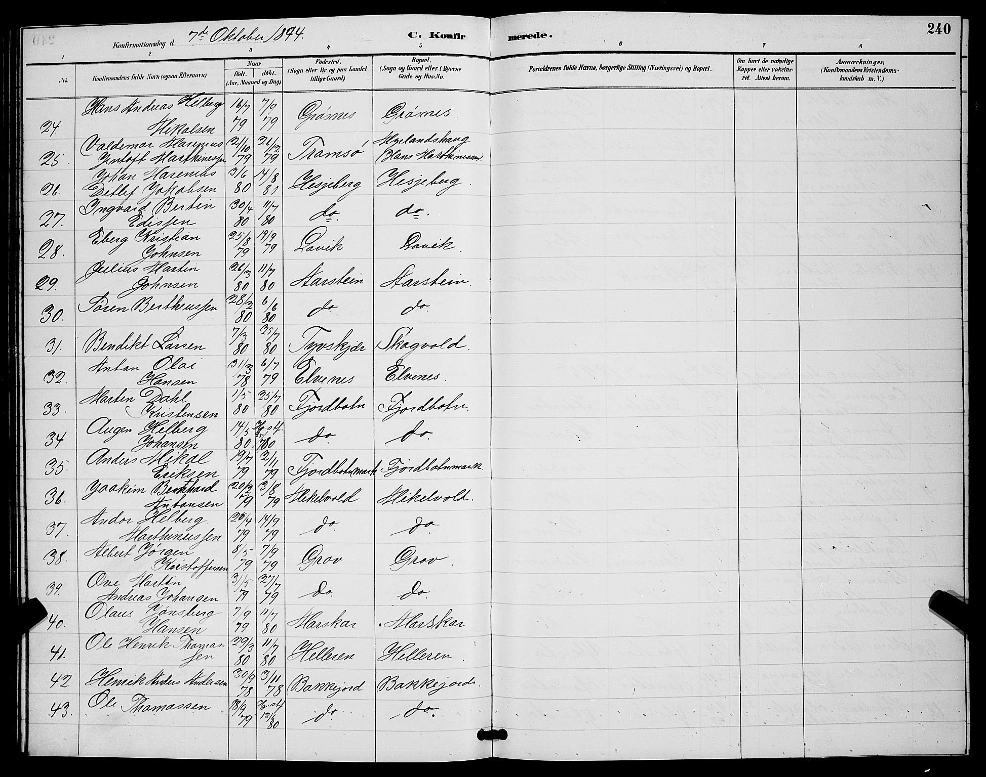 Ibestad sokneprestembete, SATØ/S-0077/H/Ha/Hab/L0008klokker: Parish register (copy) no. 8, 1890-1903, p. 240