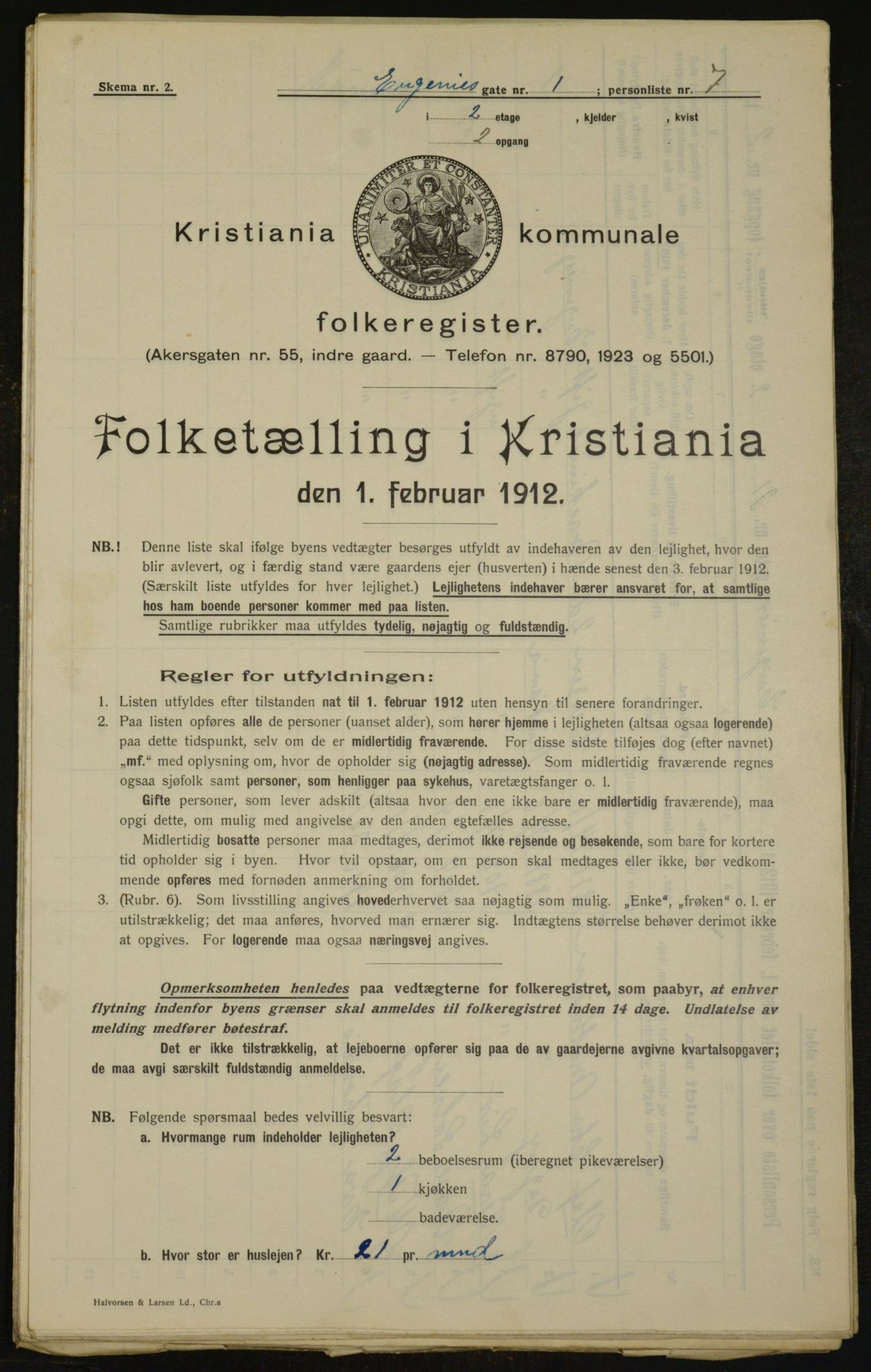 OBA, Municipal Census 1912 for Kristiania, 1912, p. 22598