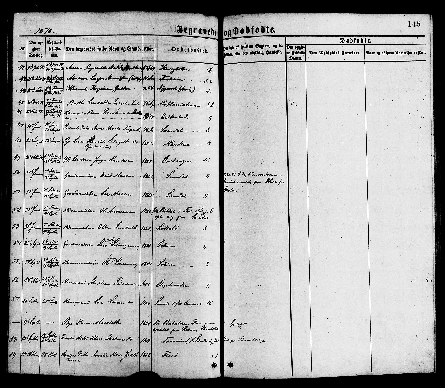 Kinn sokneprestembete, AV/SAB-A-80801/H/Haa/Haaa/L0013: Parish register (official) no. A 13, 1870-1885, p. 145