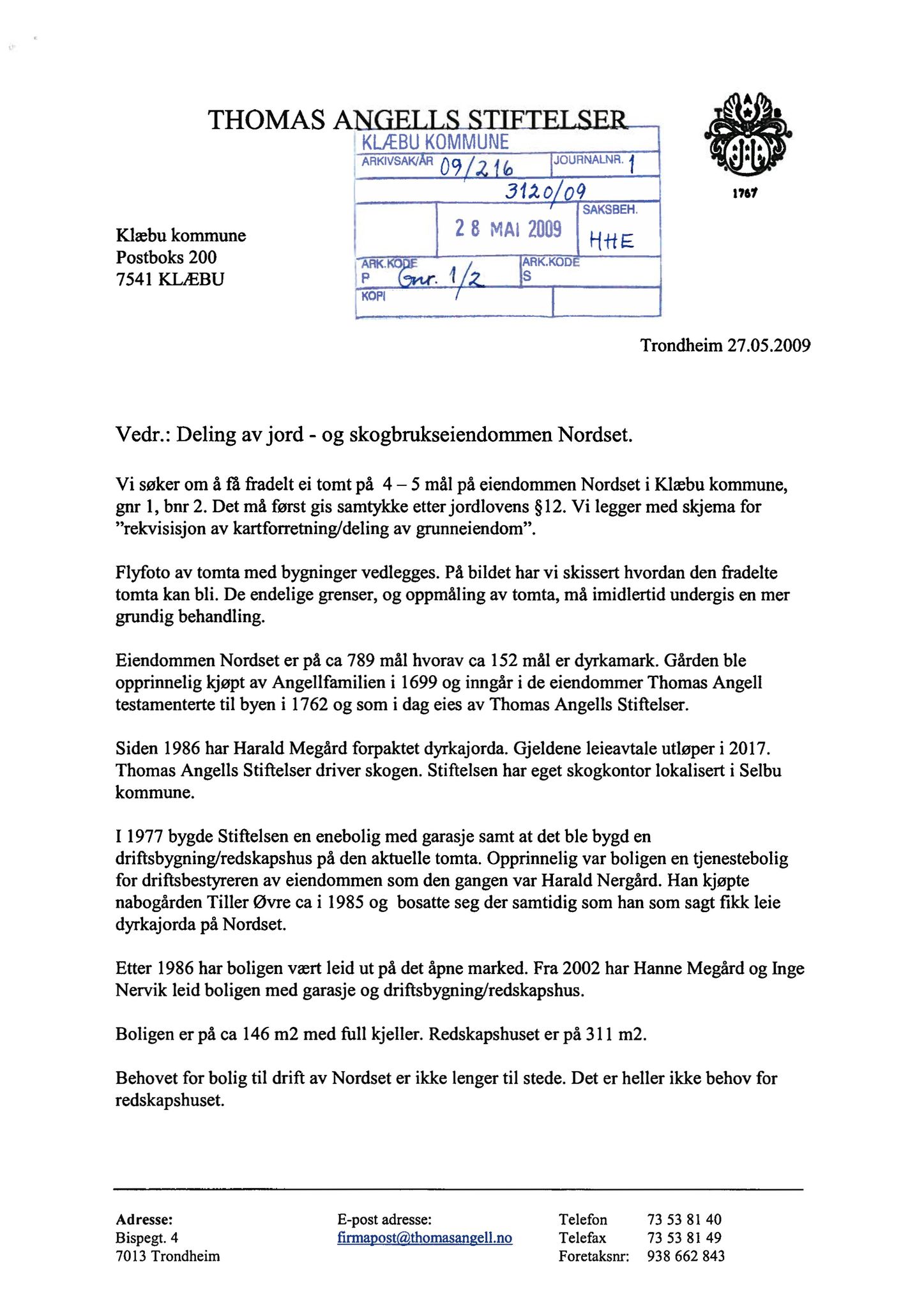 Klæbu Kommune, TRKO/KK/02-FS/L002: Formannsskapet - Møtedokumenter, 2009, p. 675