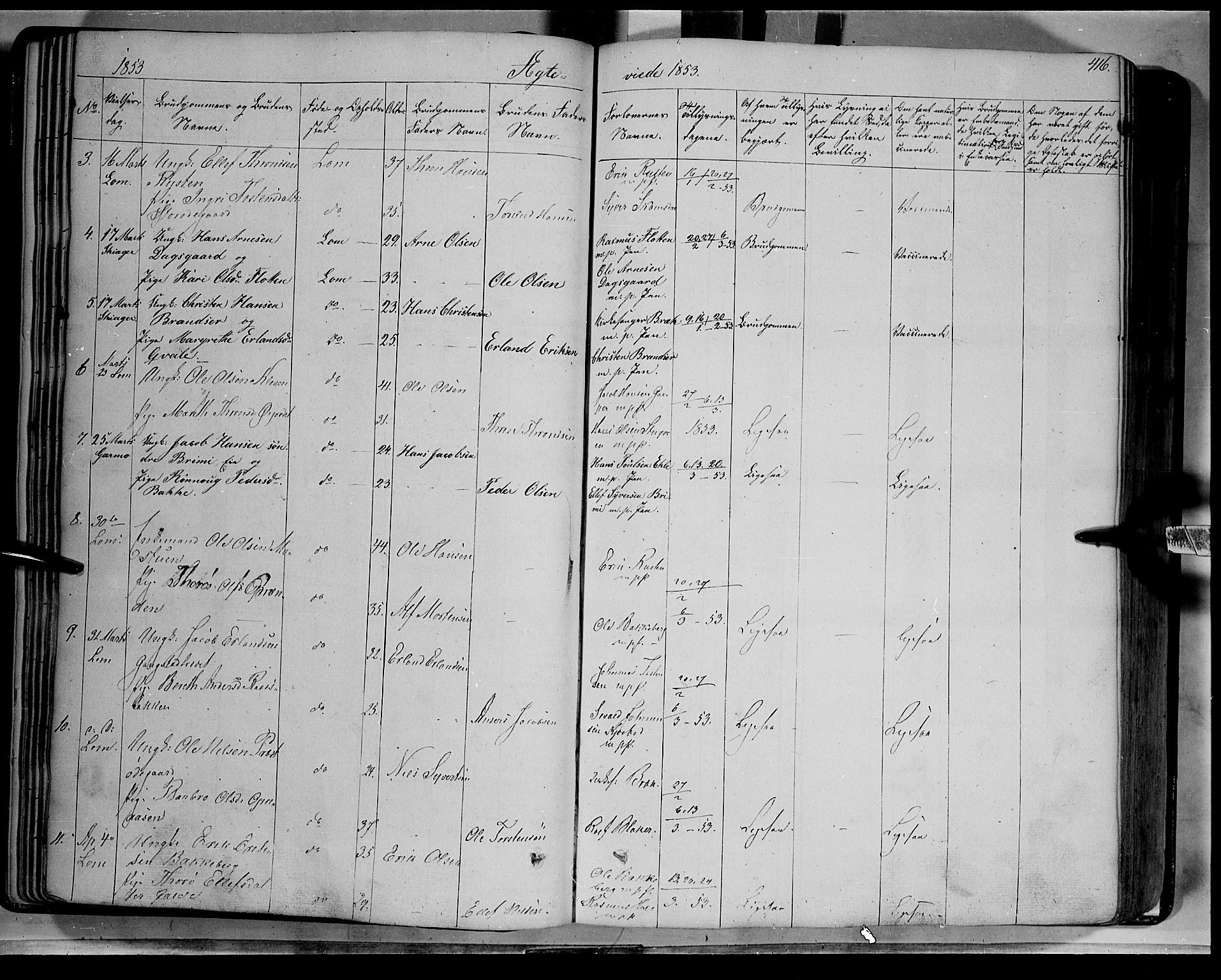 Lom prestekontor, SAH/PREST-070/K/L0006: Parish register (official) no. 6B, 1837-1863, p. 416