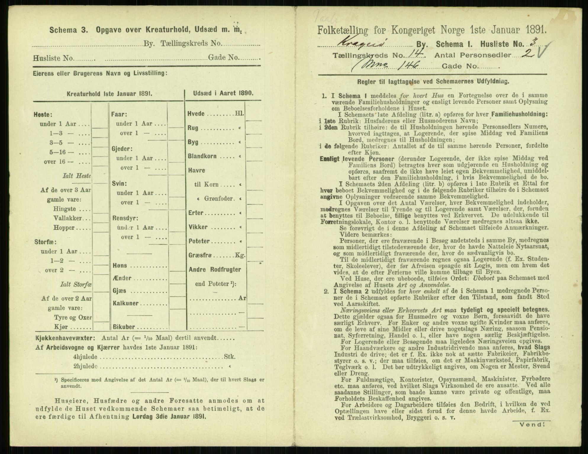 RA, 1891 census for 0801 Kragerø, 1891, p. 678