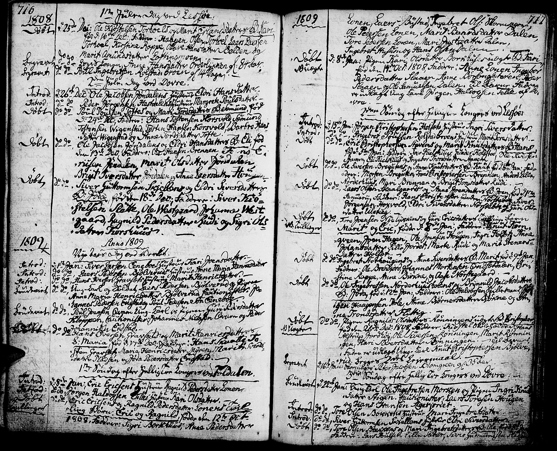 Lesja prestekontor, AV/SAH-PREST-068/H/Ha/Haa/L0003: Parish register (official) no. 3, 1777-1819, p. 716-717