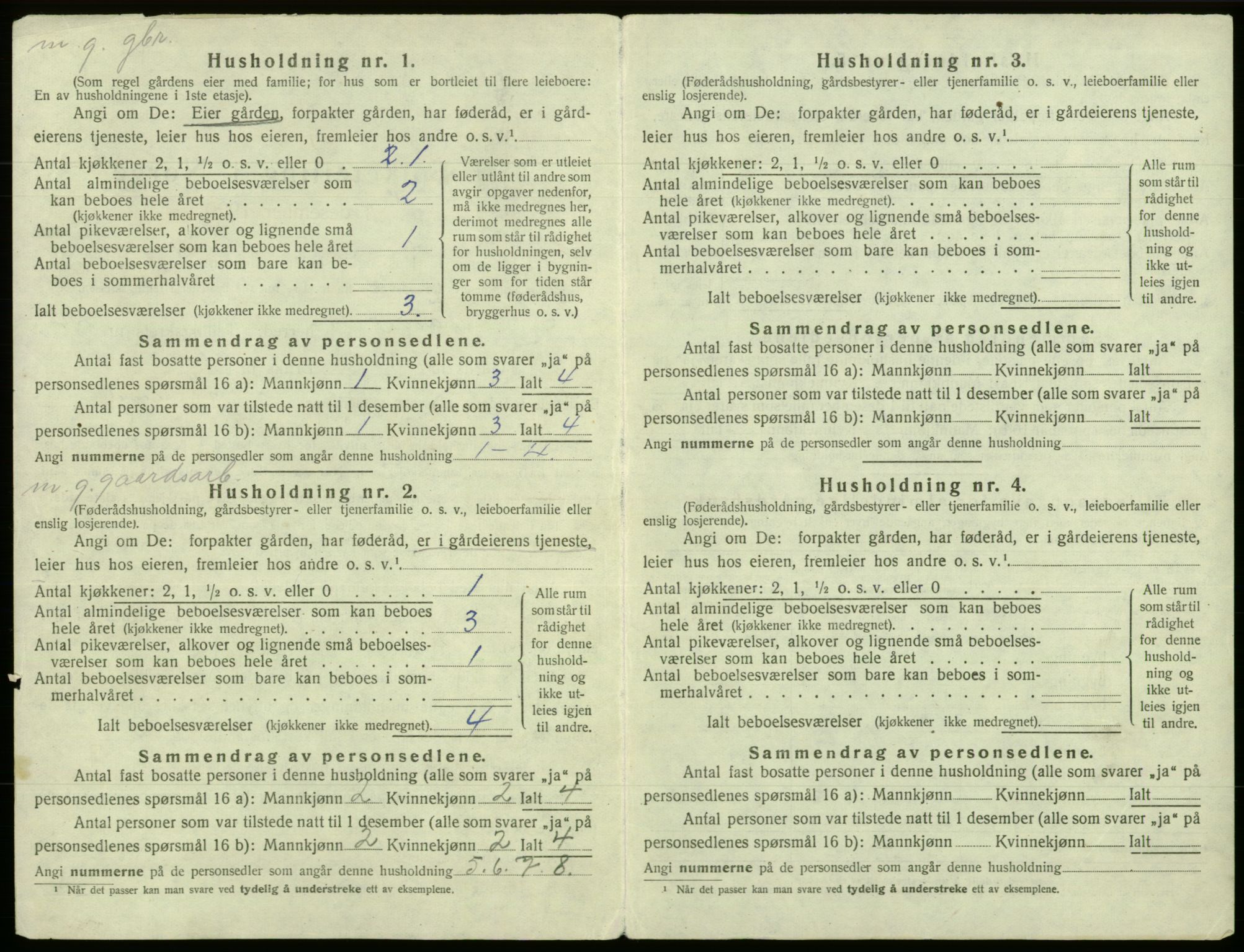 SAB, 1920 census for Fana, 1920, p. 3518