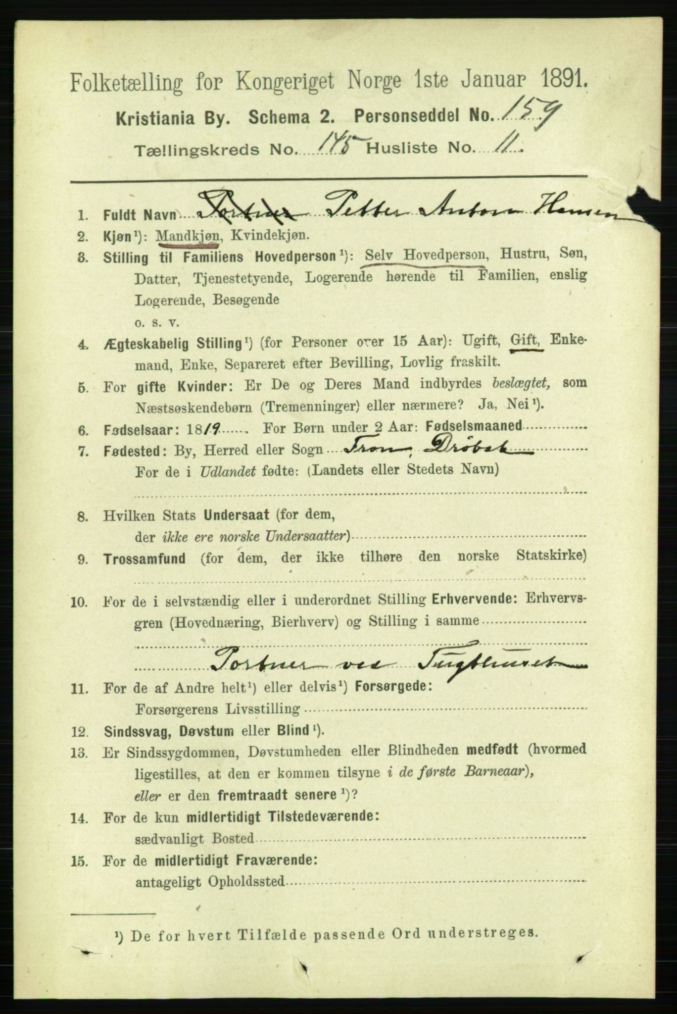 RA, 1891 census for 0301 Kristiania, 1891, p. 79824