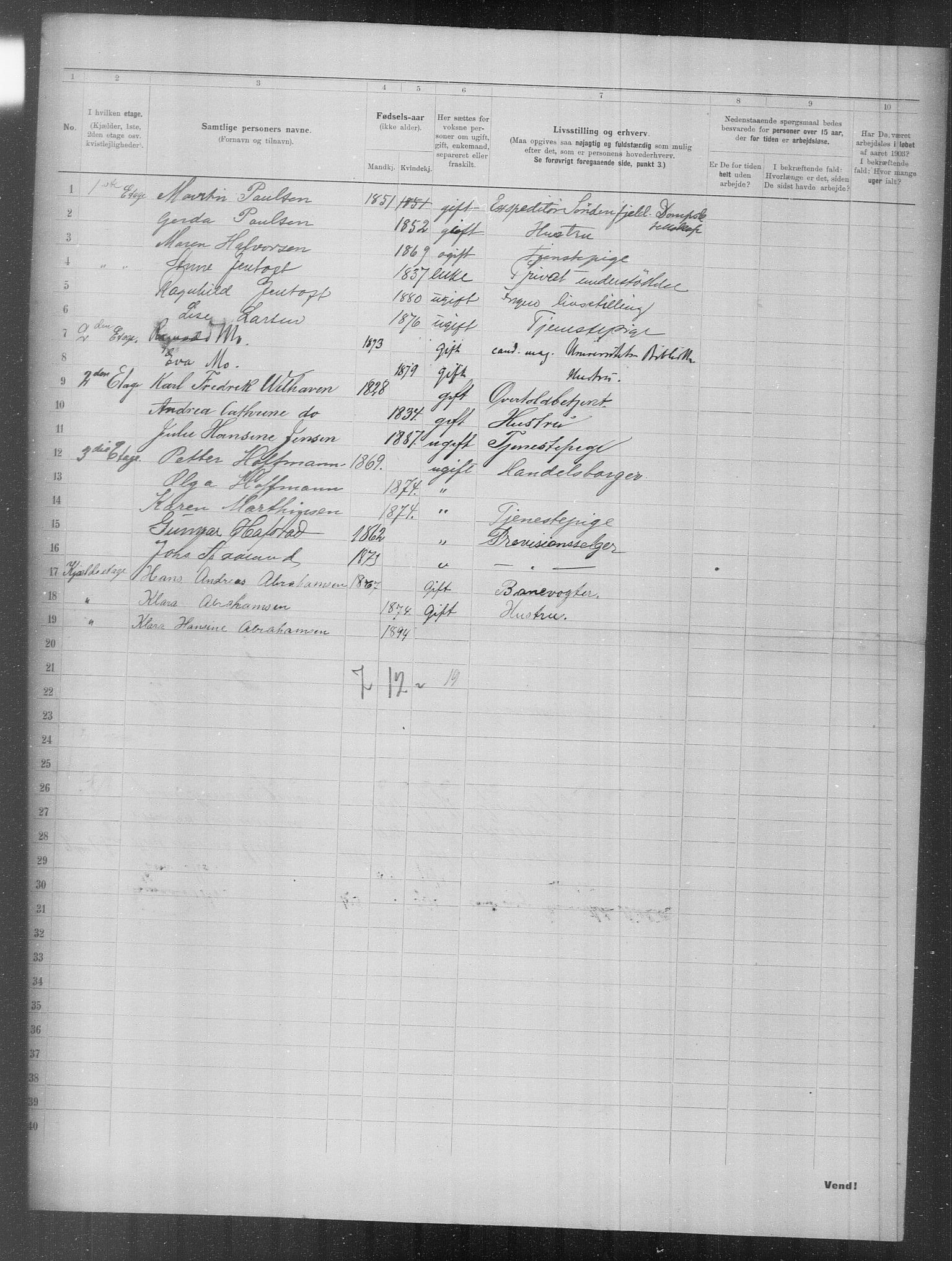 OBA, Municipal Census 1903 for Kristiania, 1903, p. 11308