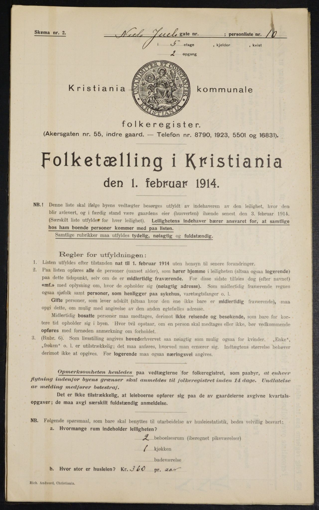 OBA, Municipal Census 1914 for Kristiania, 1914, p. 70123