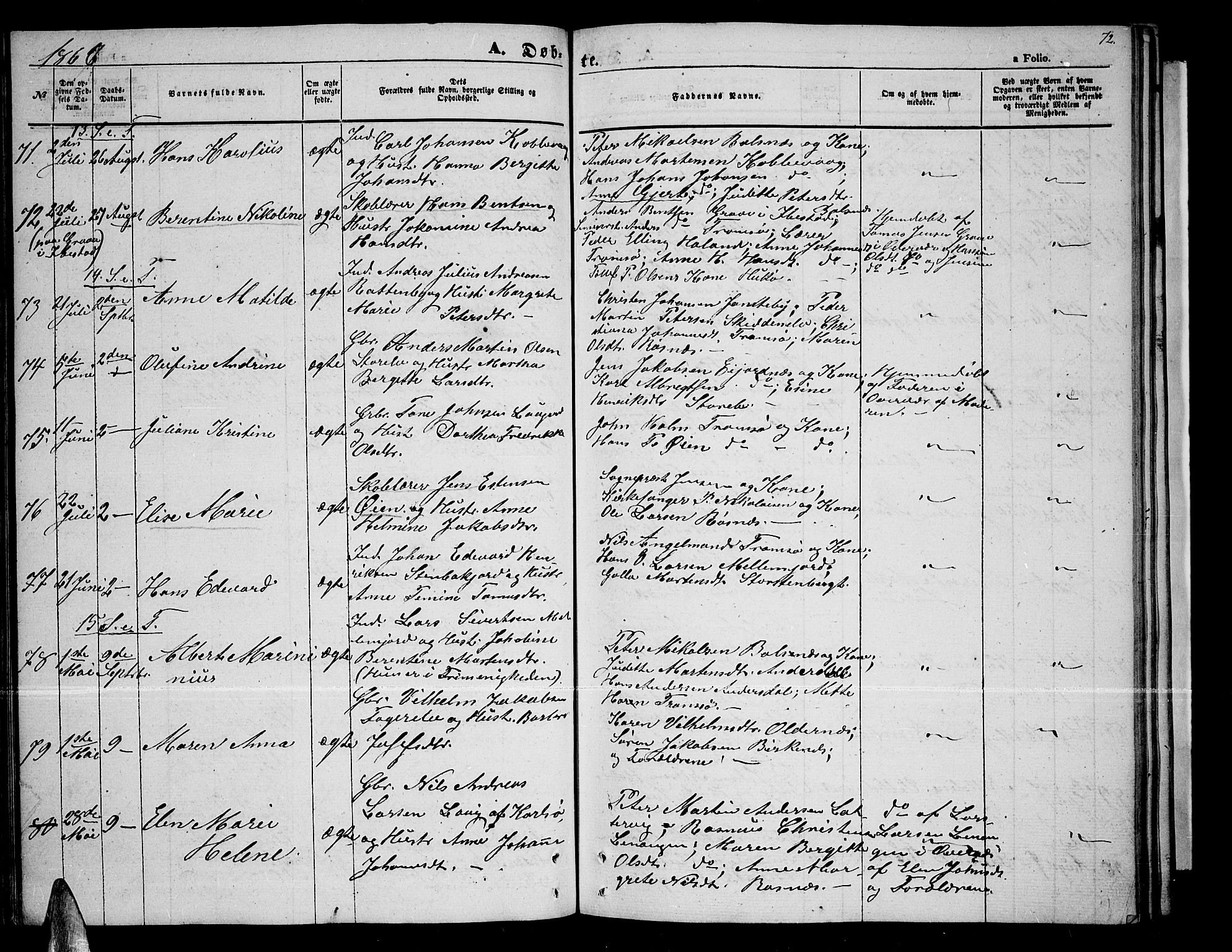 Tromsøysund sokneprestkontor, AV/SATØ-S-1304/G/Gb/L0001klokker: Parish register (copy) no. 1, 1857-1869, p. 72