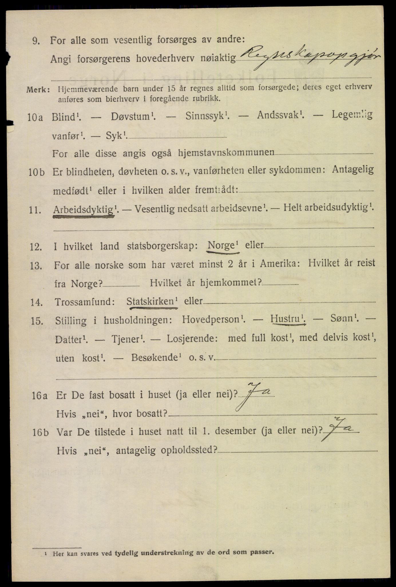 SAH, 1920 census for Ytre Rendal, 1920, p. 2048