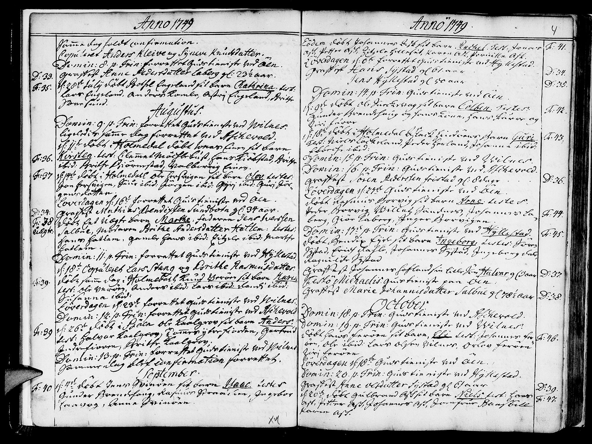 Askvoll sokneprestembete, SAB/A-79501/H/Haa/Haaa/L0008: Parish register (official) no. A 8, 1749-1775, p. 4