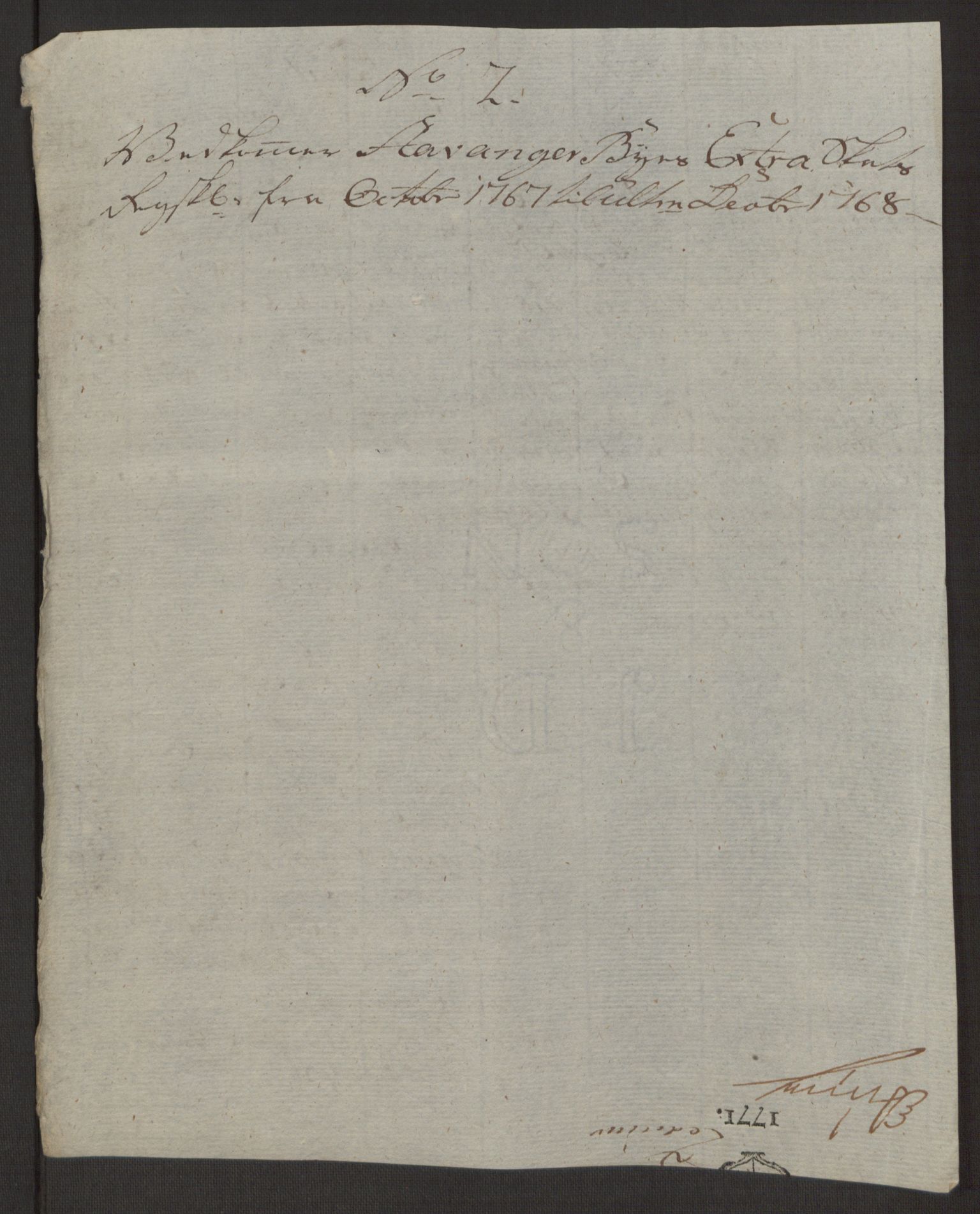 Rentekammeret inntil 1814, Reviderte regnskaper, Byregnskaper, AV/RA-EA-4066/R/Ro/L0305/0001: [O6] Kontribusjonsregnskap / Ekstraskatt, 1762-1768, p. 390