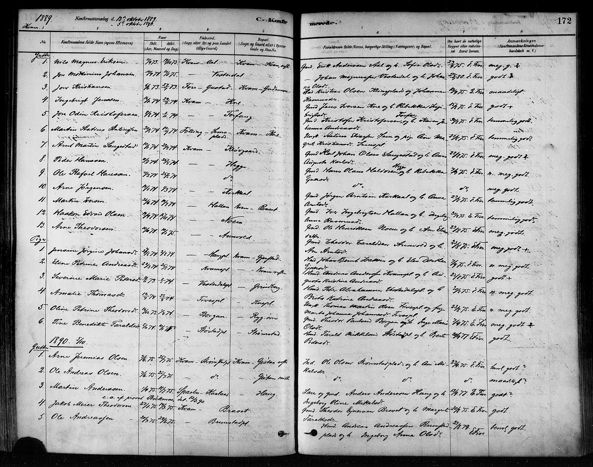 Ministerialprotokoller, klokkerbøker og fødselsregistre - Nord-Trøndelag, AV/SAT-A-1458/746/L0449: Parish register (official) no. 746A07 /2, 1878-1899, p. 172