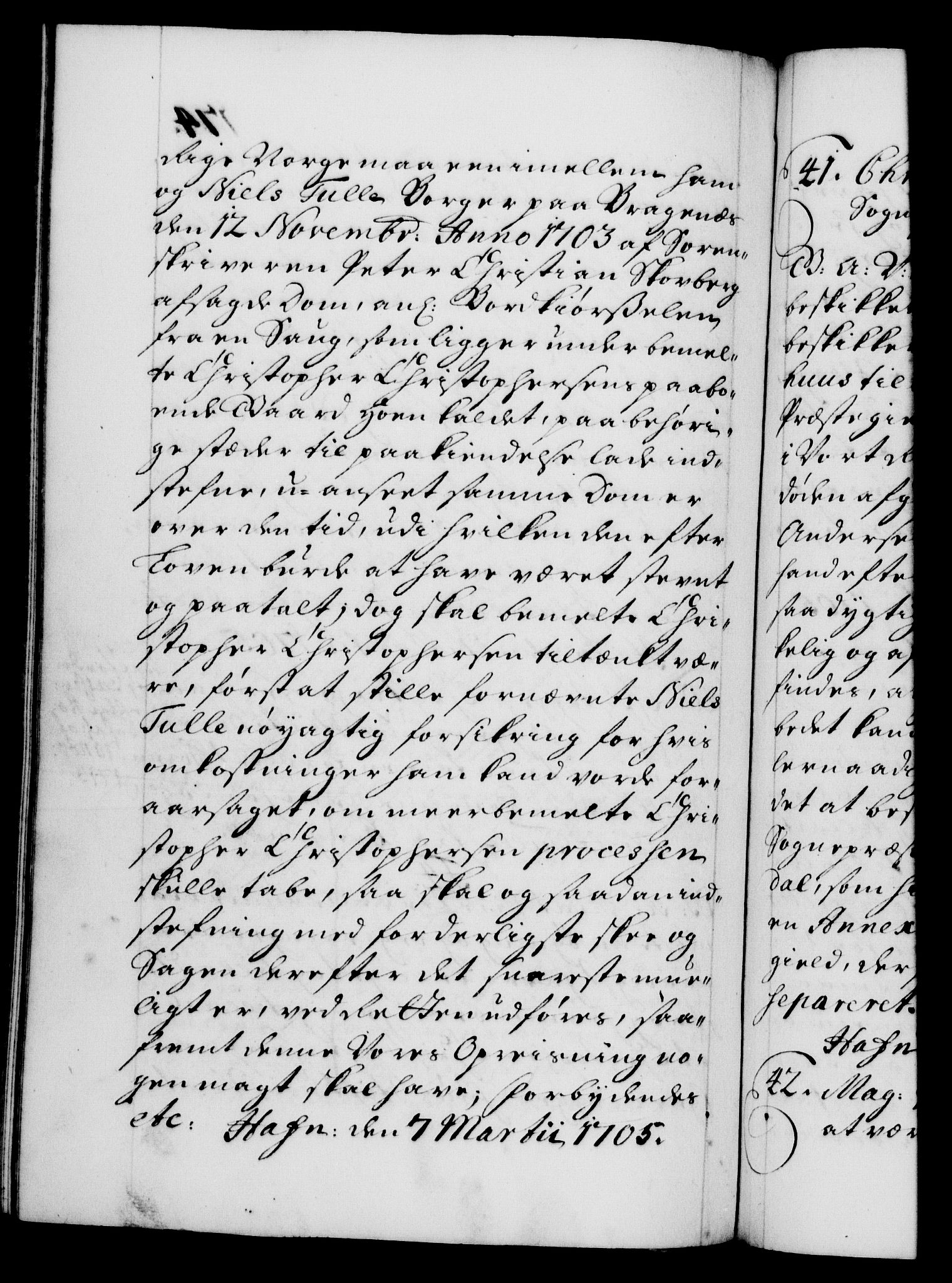 Danske Kanselli 1572-1799, AV/RA-EA-3023/F/Fc/Fca/Fcaa/L0019: Norske registre, 1704-1707, p. 174b