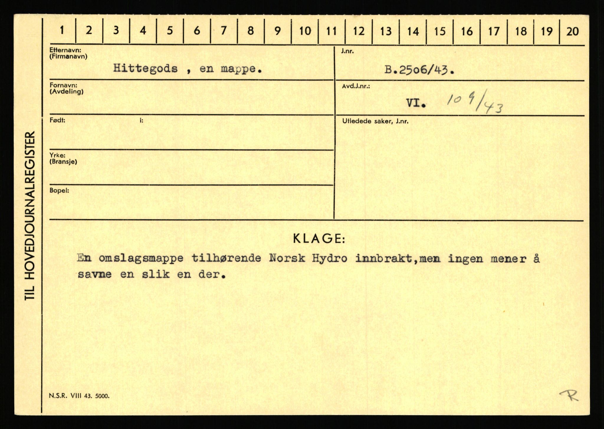 Statspolitiet - Hovedkontoret / Osloavdelingen, AV/RA-S-1329/C/Ca/L0006: Hanche - Hokstvedt, 1943-1945, p. 4370