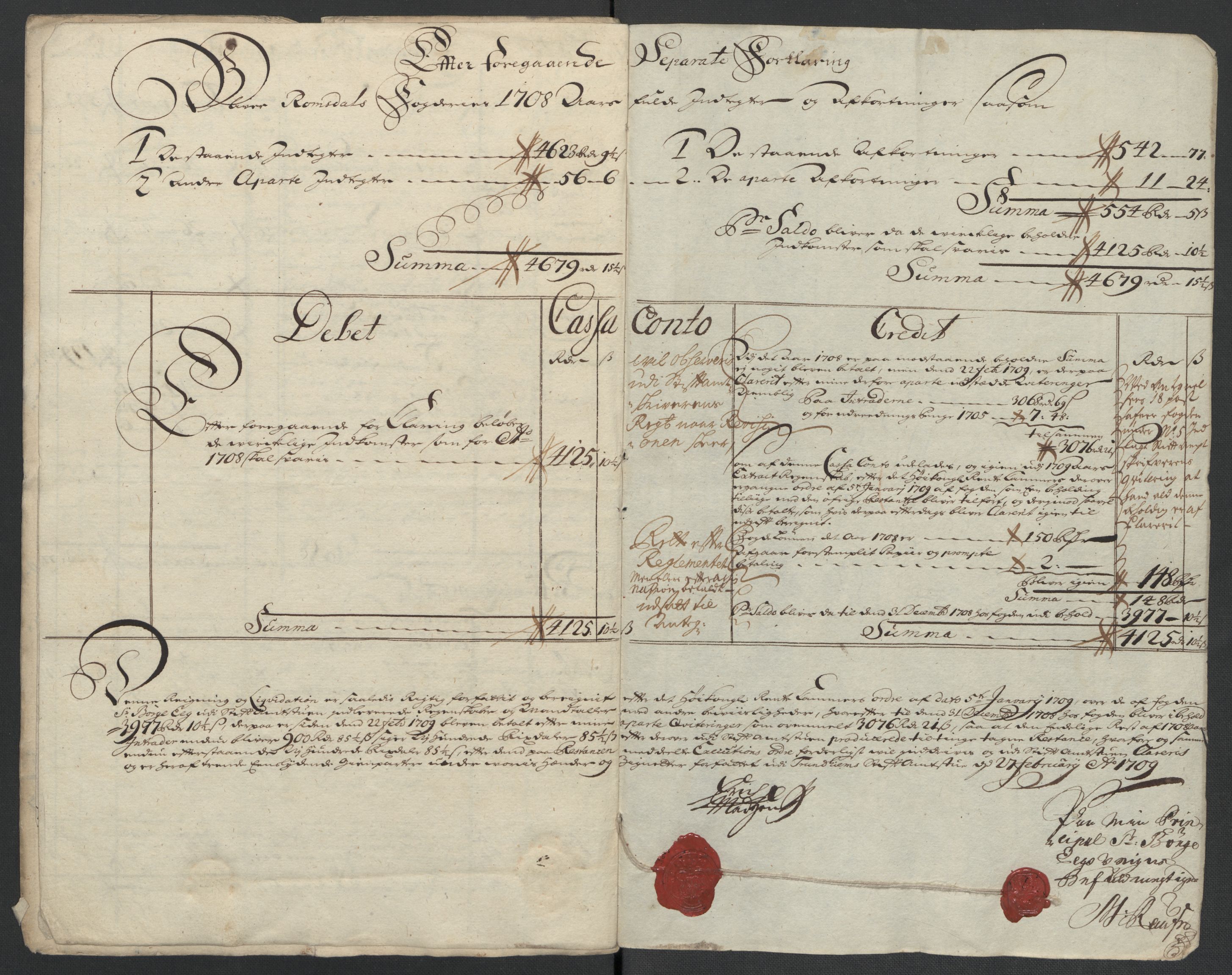 Rentekammeret inntil 1814, Reviderte regnskaper, Fogderegnskap, AV/RA-EA-4092/R55/L3658: Fogderegnskap Romsdal, 1707-1708, p. 186