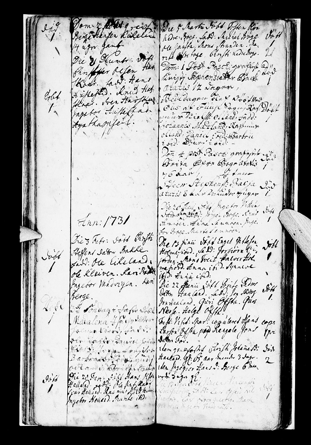 Os sokneprestembete, SAB/A-99929: Parish register (official) no. A 7, 1723-1760, p. 21
