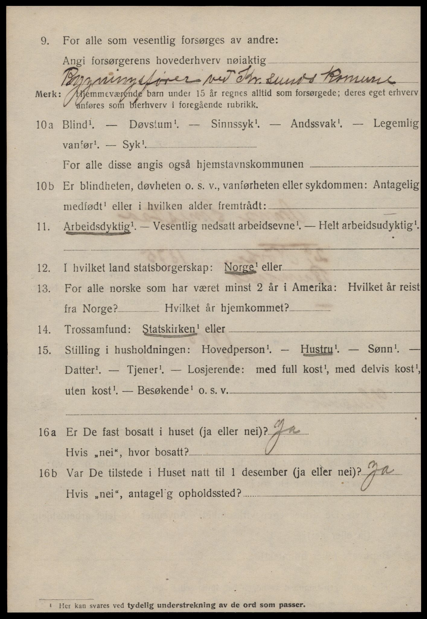 SAT, 1920 census for Kristiansund, 1920, p. 25290