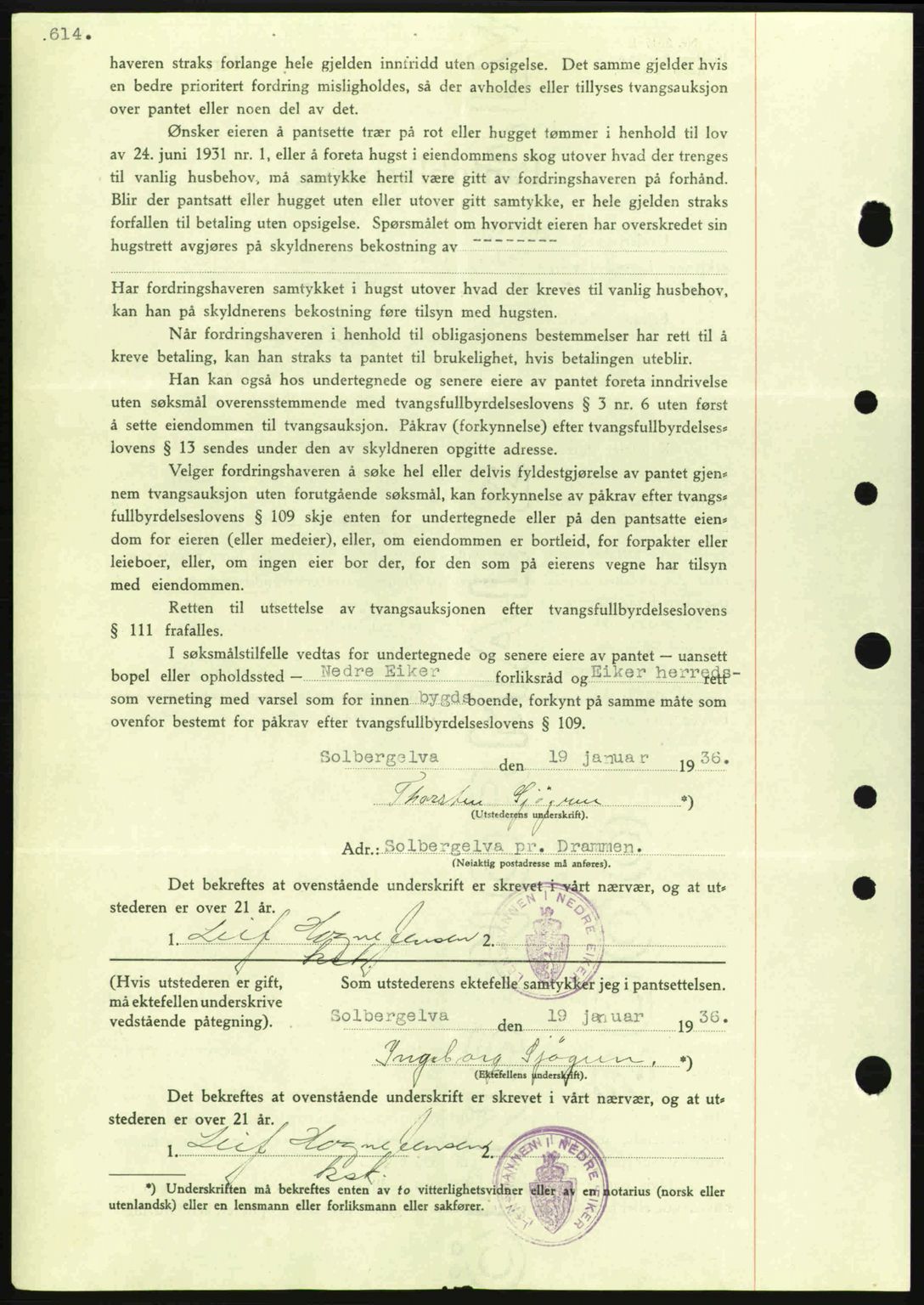 Eiker, Modum og Sigdal sorenskriveri, SAKO/A-123/G/Ga/Gab/L0034: Mortgage book no. A4, 1936-1937, Diary no: : 206/1937