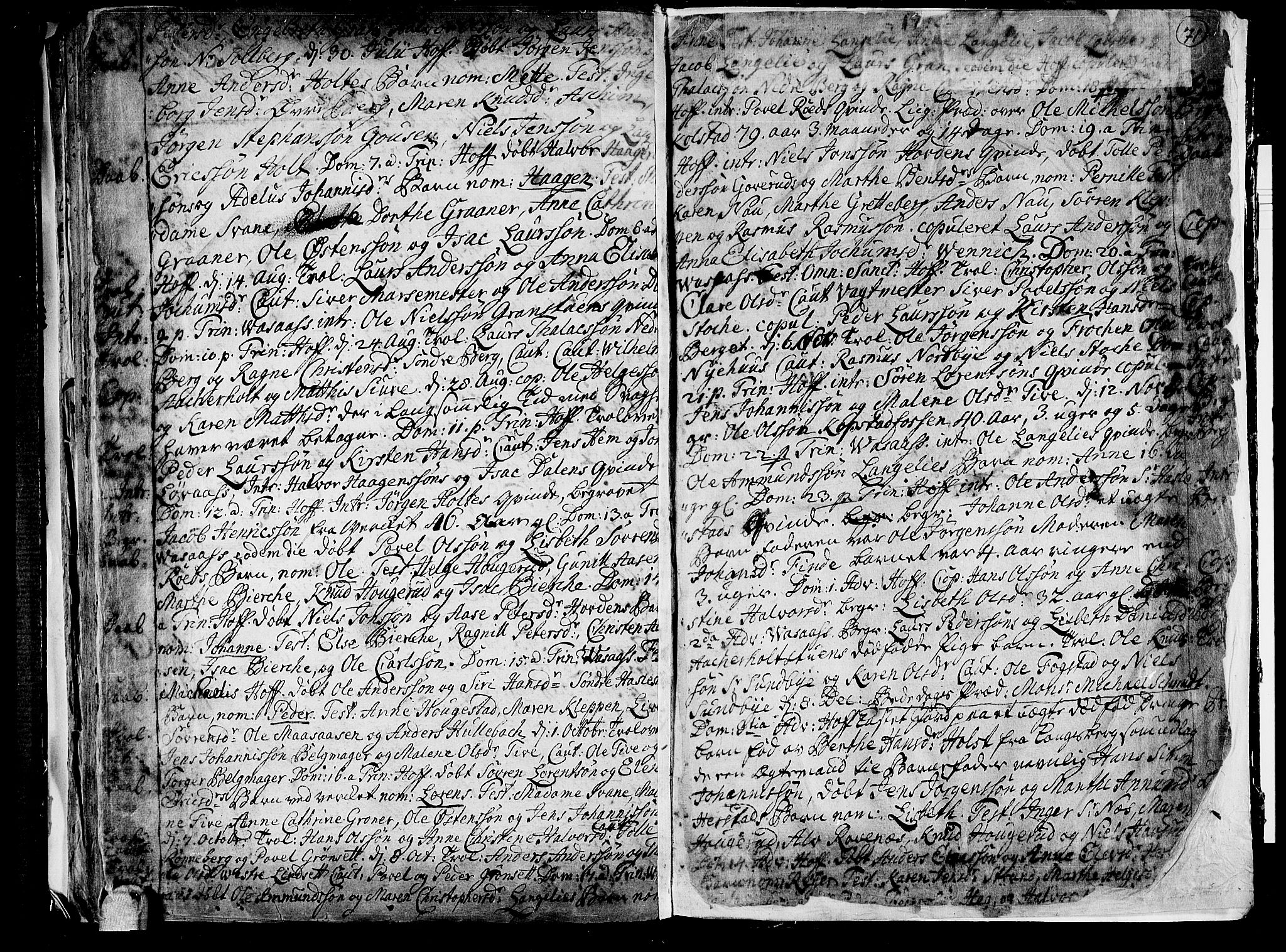 Hof kirkebøker, AV/SAKO-A-64/F/Fa/L0001: Parish register (official) no. I 1, 1704-1745, p. 71