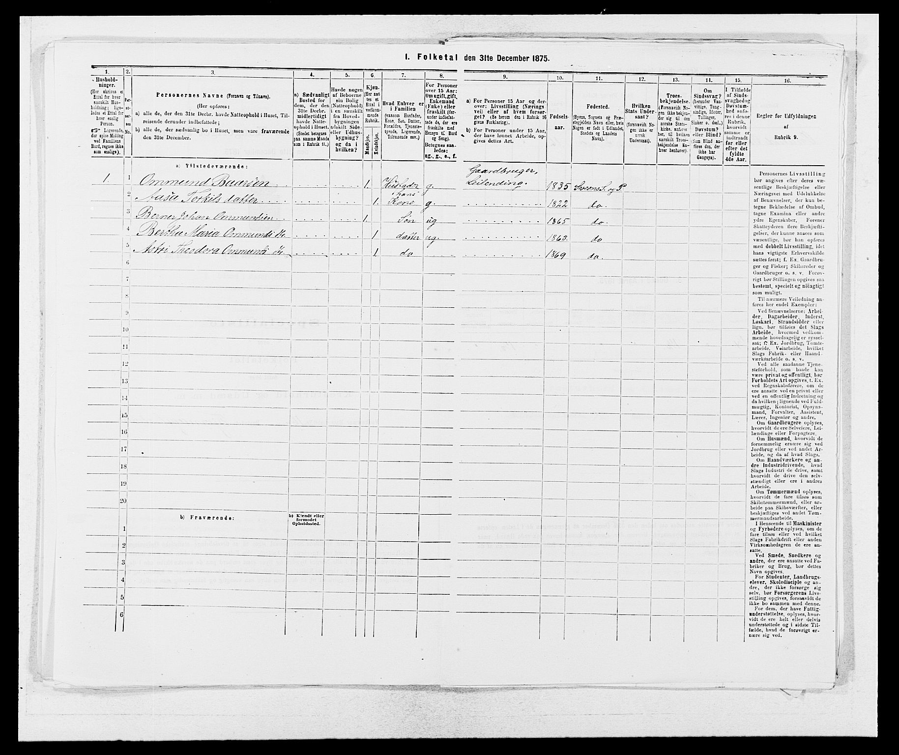 SAB, 1875 census for 1216P Sveio, 1875, p. 1138