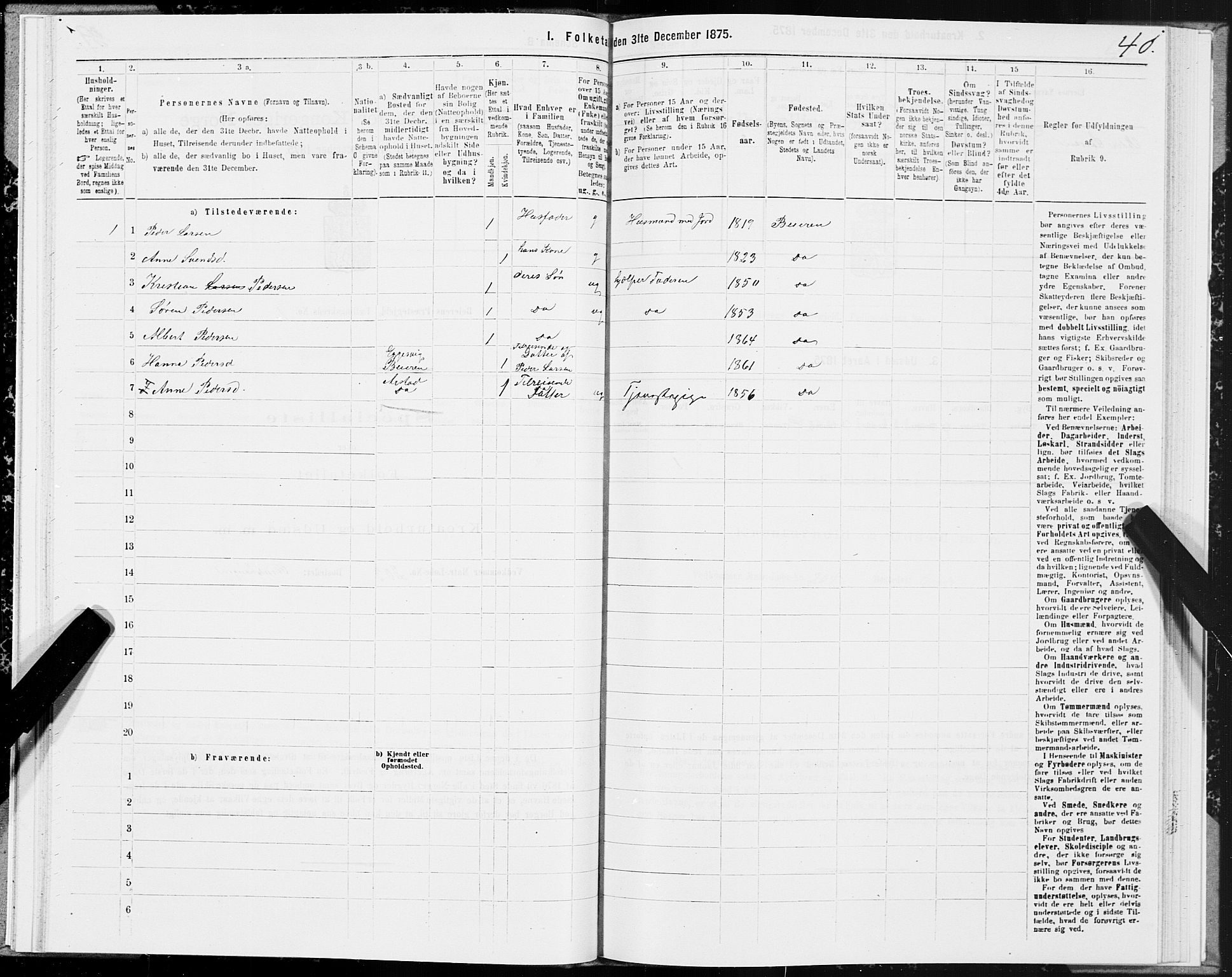 SAT, 1875 census for 1839P Beiarn, 1875, p. 1040