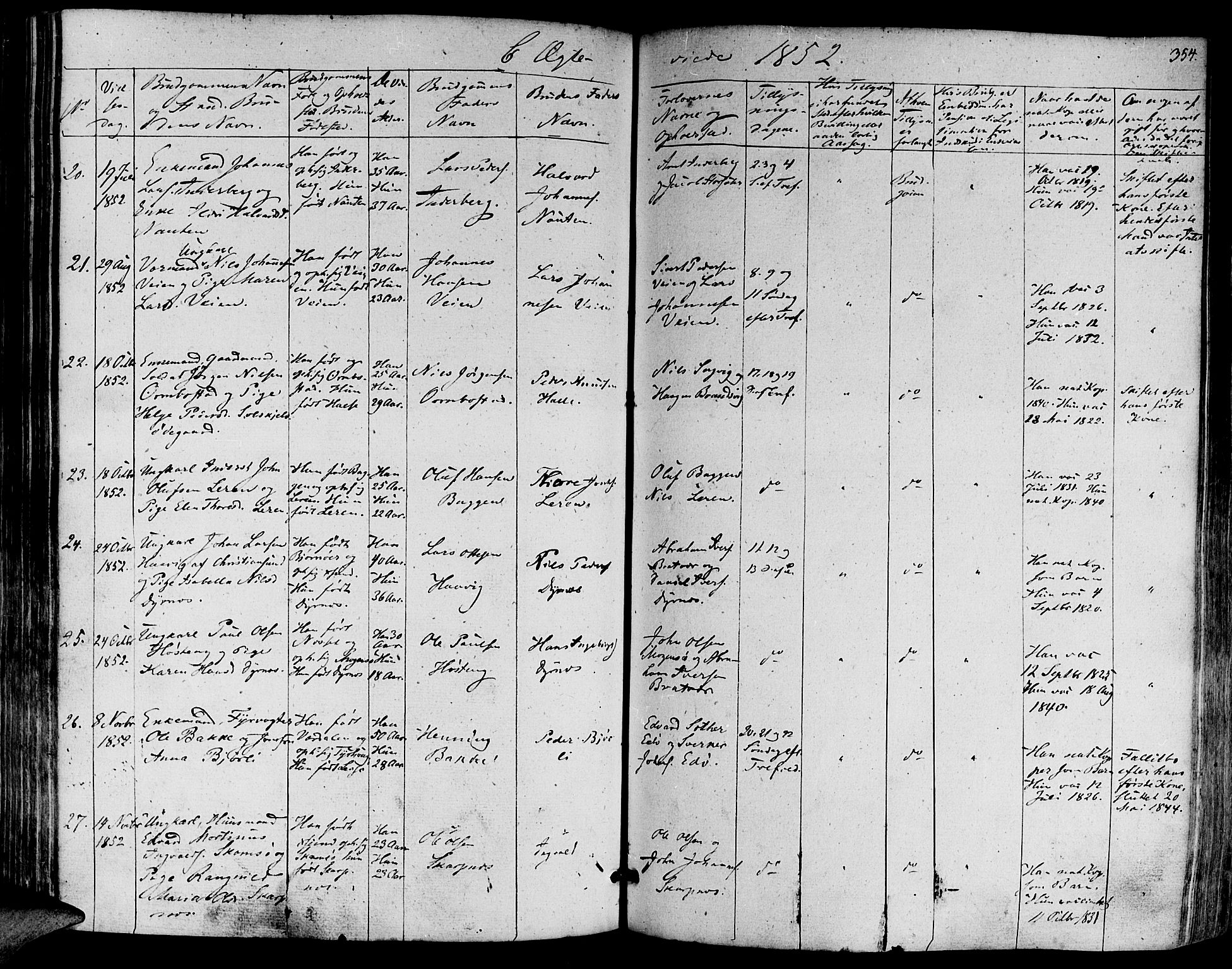 Ministerialprotokoller, klokkerbøker og fødselsregistre - Møre og Romsdal, AV/SAT-A-1454/581/L0936: Parish register (official) no. 581A04, 1836-1852, p. 354