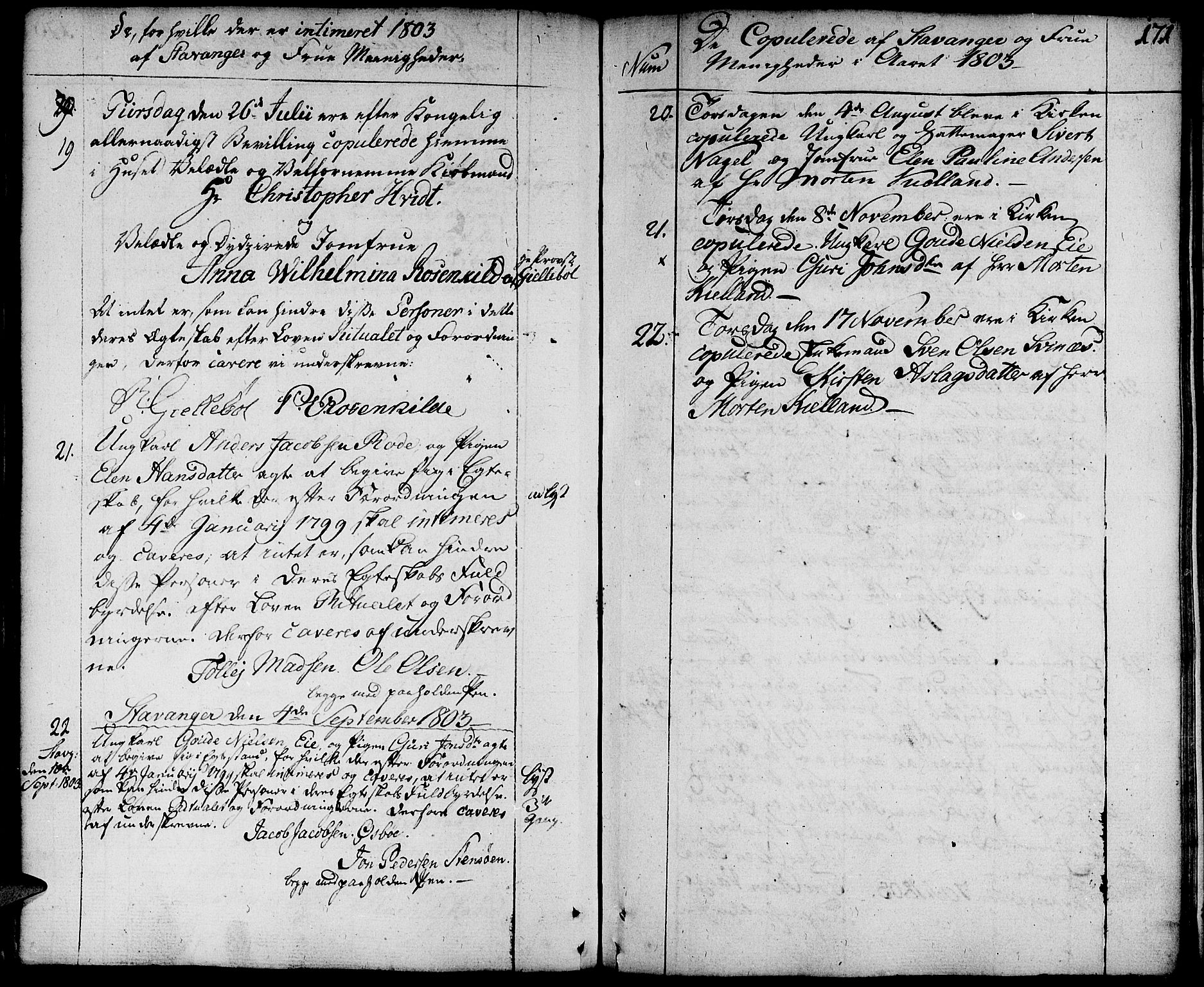 Domkirken sokneprestkontor, SAST/A-101812/001/30/30BA/L0006: Parish register (official) no. A 6, 1783-1815, p. 171