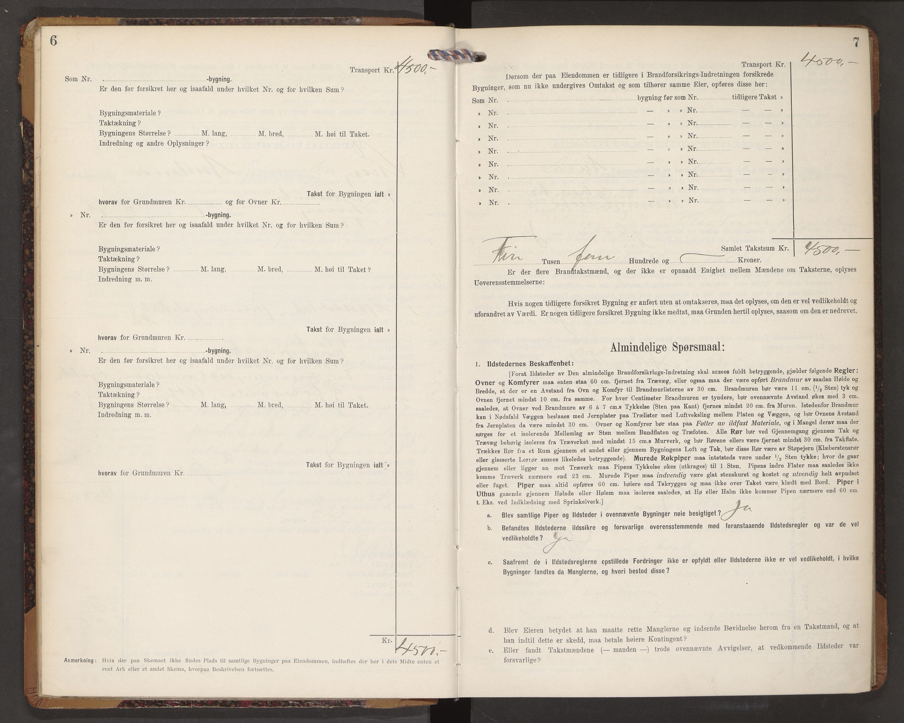 Norges Brannkasse Lurøy, AV/SAT-A-5577/Fb/L0003: Branntakstprotokoll, 1912-1918