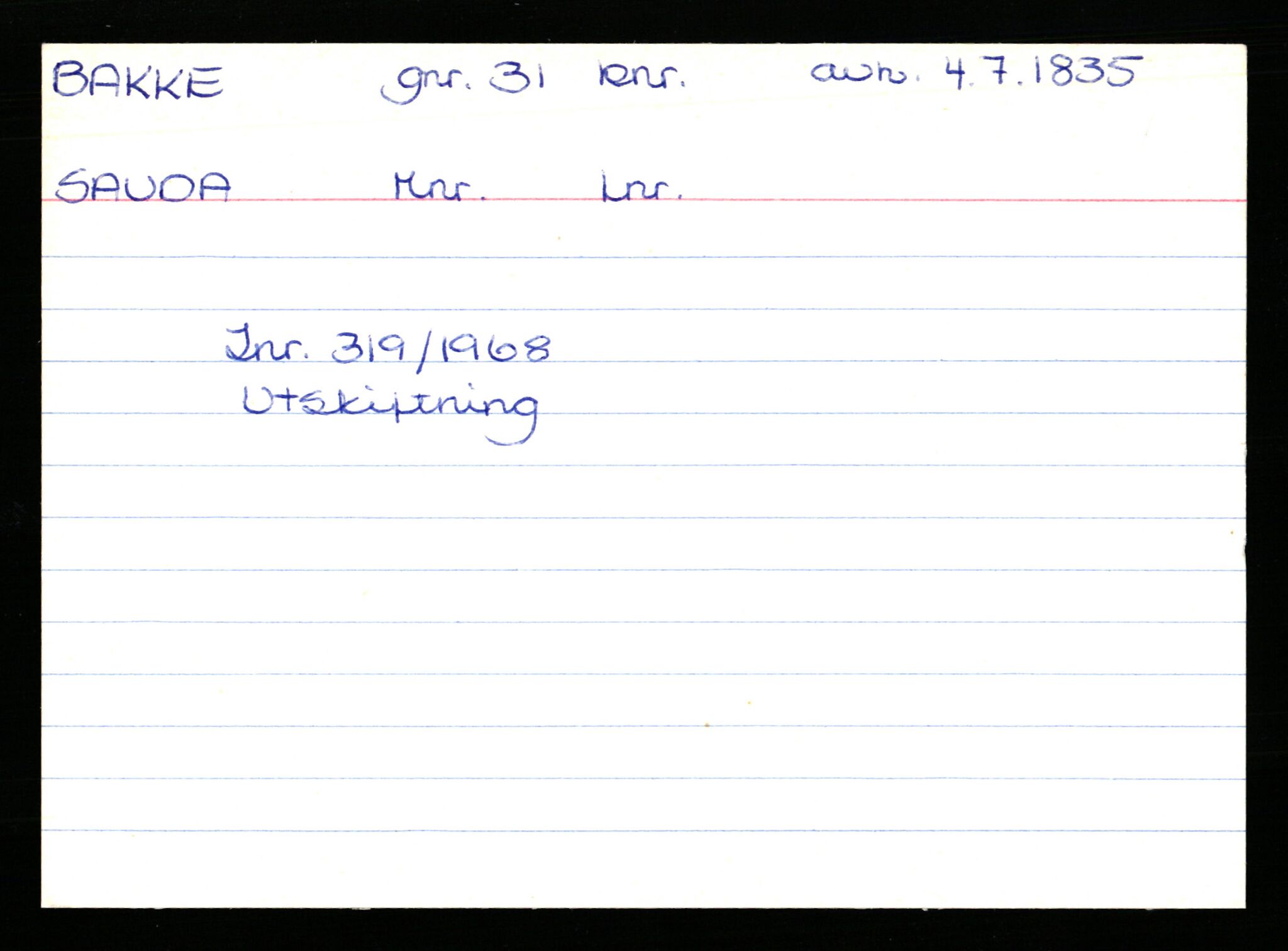 Statsarkivet i Stavanger, AV/SAST-A-101971/03/Y/Yk/L0002: Registerkort sortert etter gårdsnavn: Auglend - Bakkevik, 1750-1930, p. 542