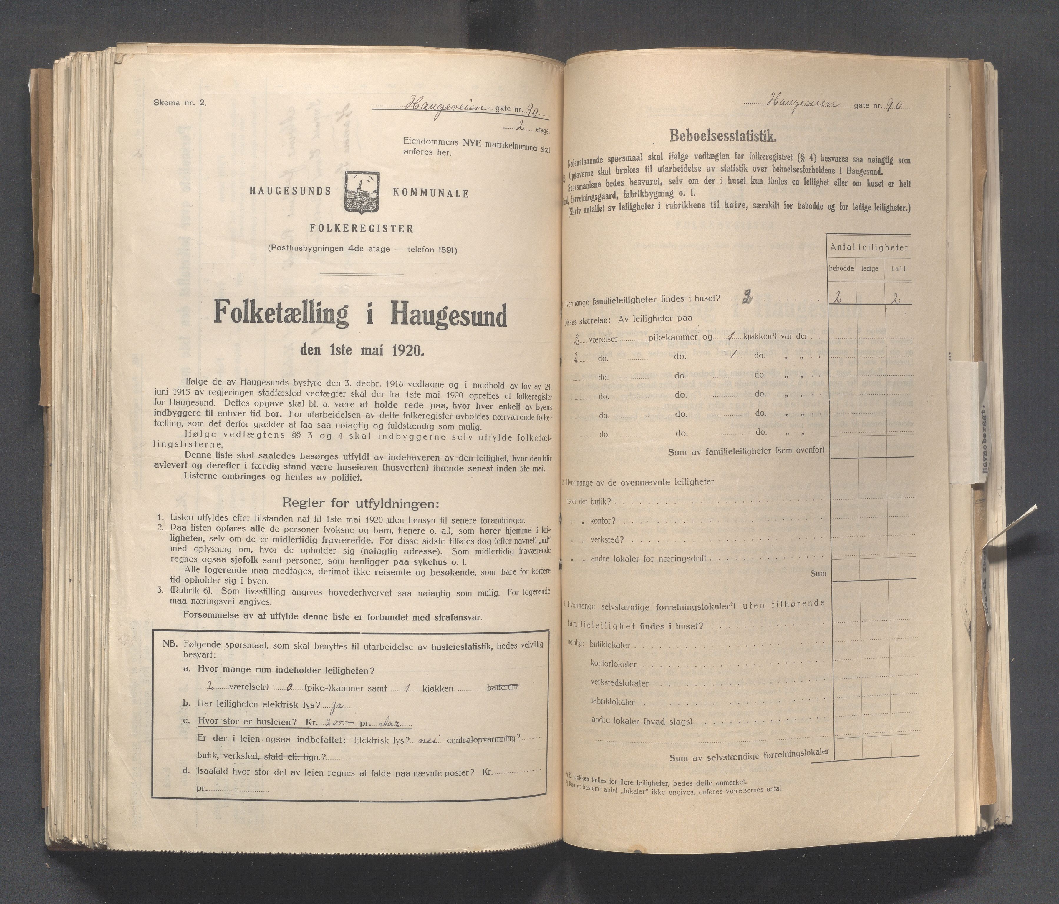 IKAR, Local census 1.5.1920 for Haugesund, 1920, p. 1382