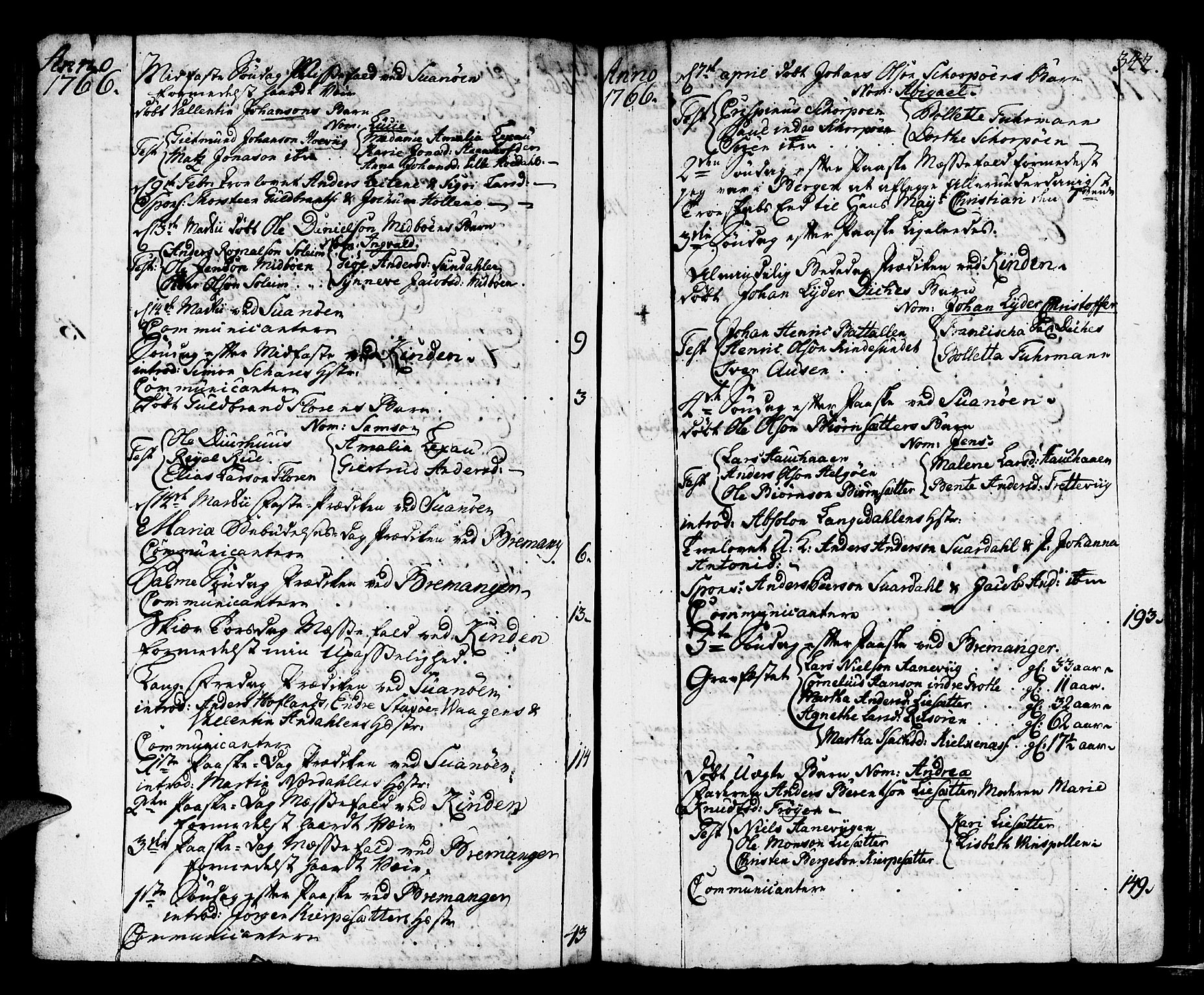 Kinn sokneprestembete, AV/SAB-A-80801/H/Haa/Haaa/L0002: Parish register (official) no. A 2, 1729-1785, p. 342