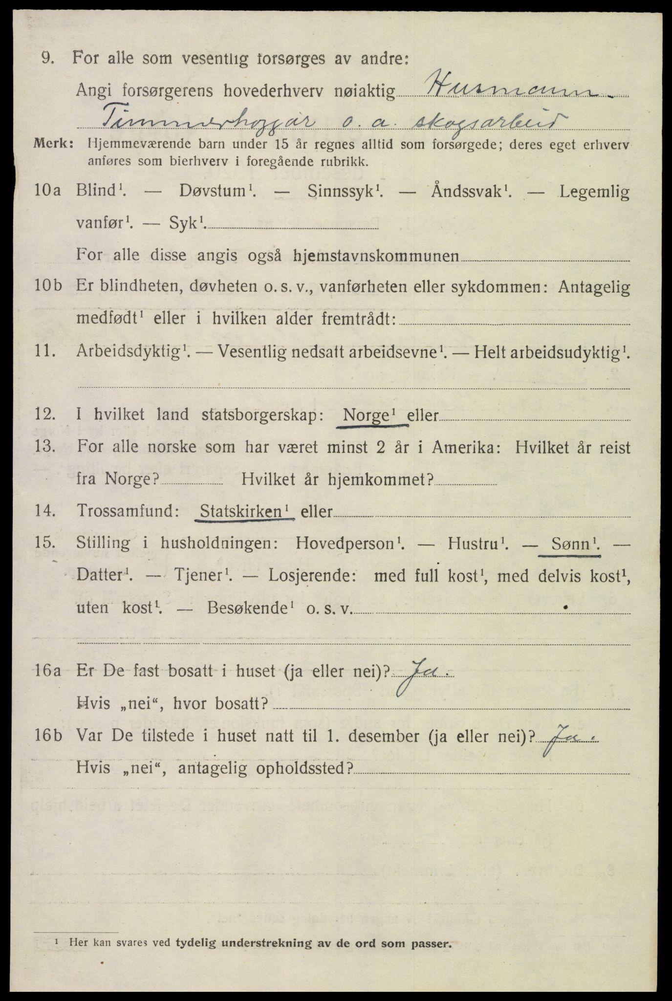 SAK, 1920 census for Valle, 1920, p. 2270