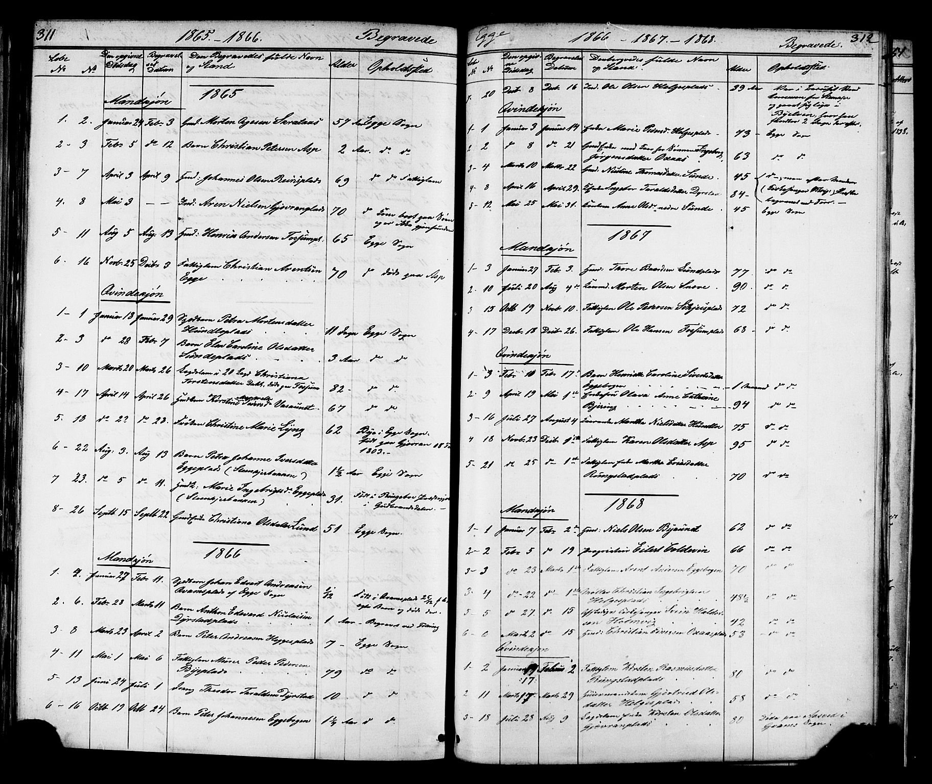 Ministerialprotokoller, klokkerbøker og fødselsregistre - Nord-Trøndelag, AV/SAT-A-1458/739/L0367: Parish register (official) no. 739A01 /3, 1838-1868, p. 311-312