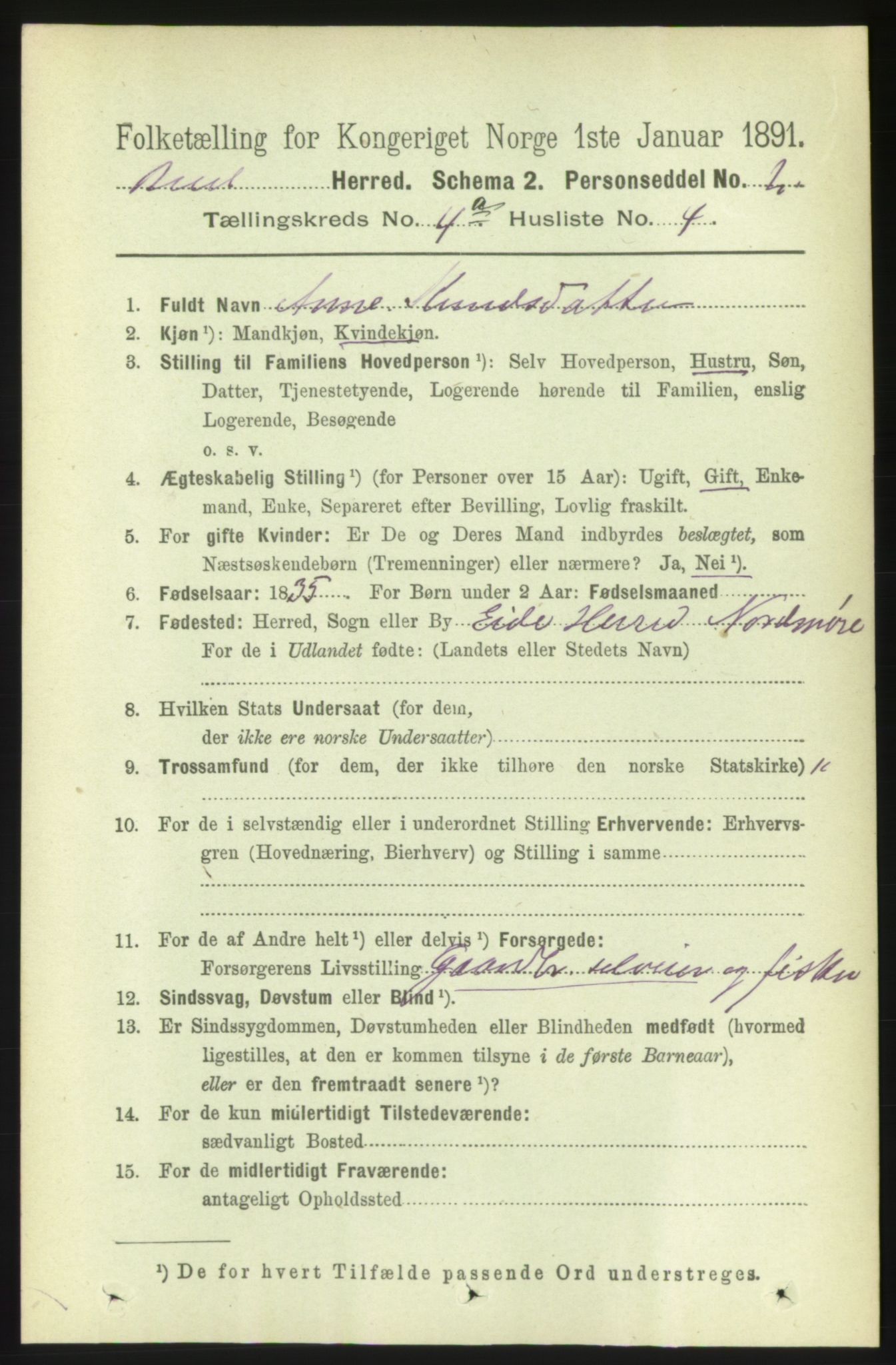 RA, 1891 census for 1549 Bud, 1891, p. 2184