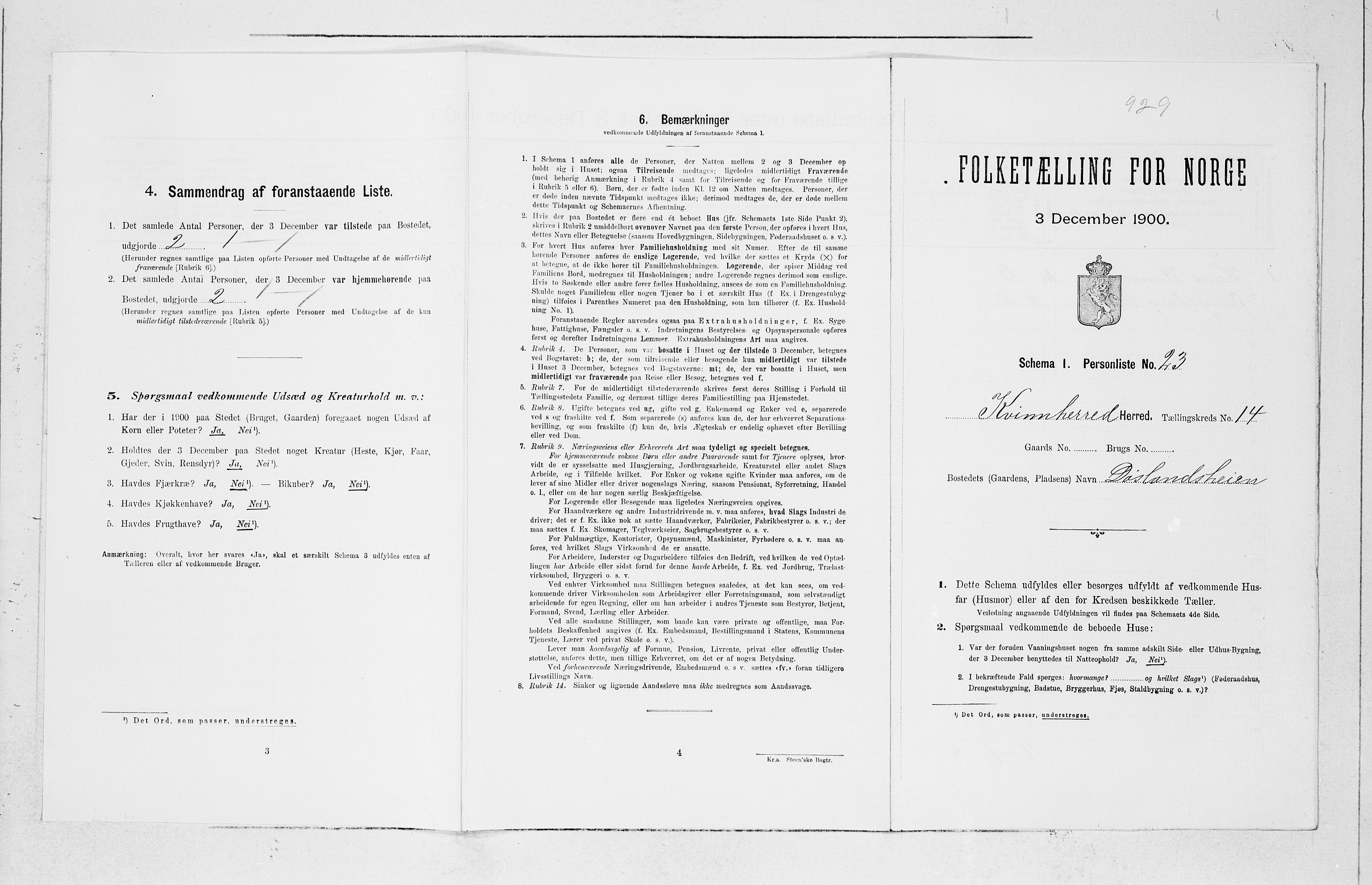 SAB, 1900 census for Kvinnherad, 1900, p. 1237