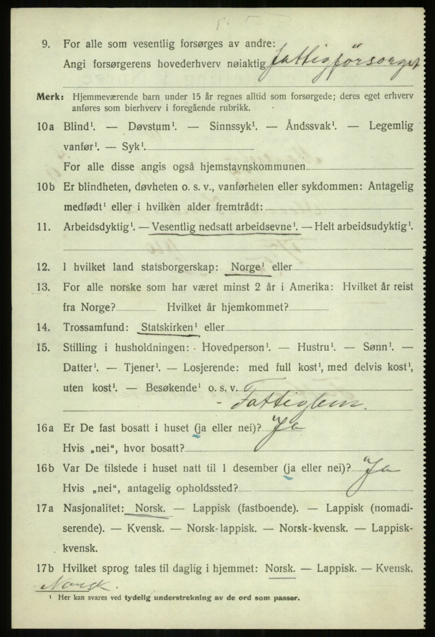 SATØ, 1920 census for Målselv, 1920, p. 3140