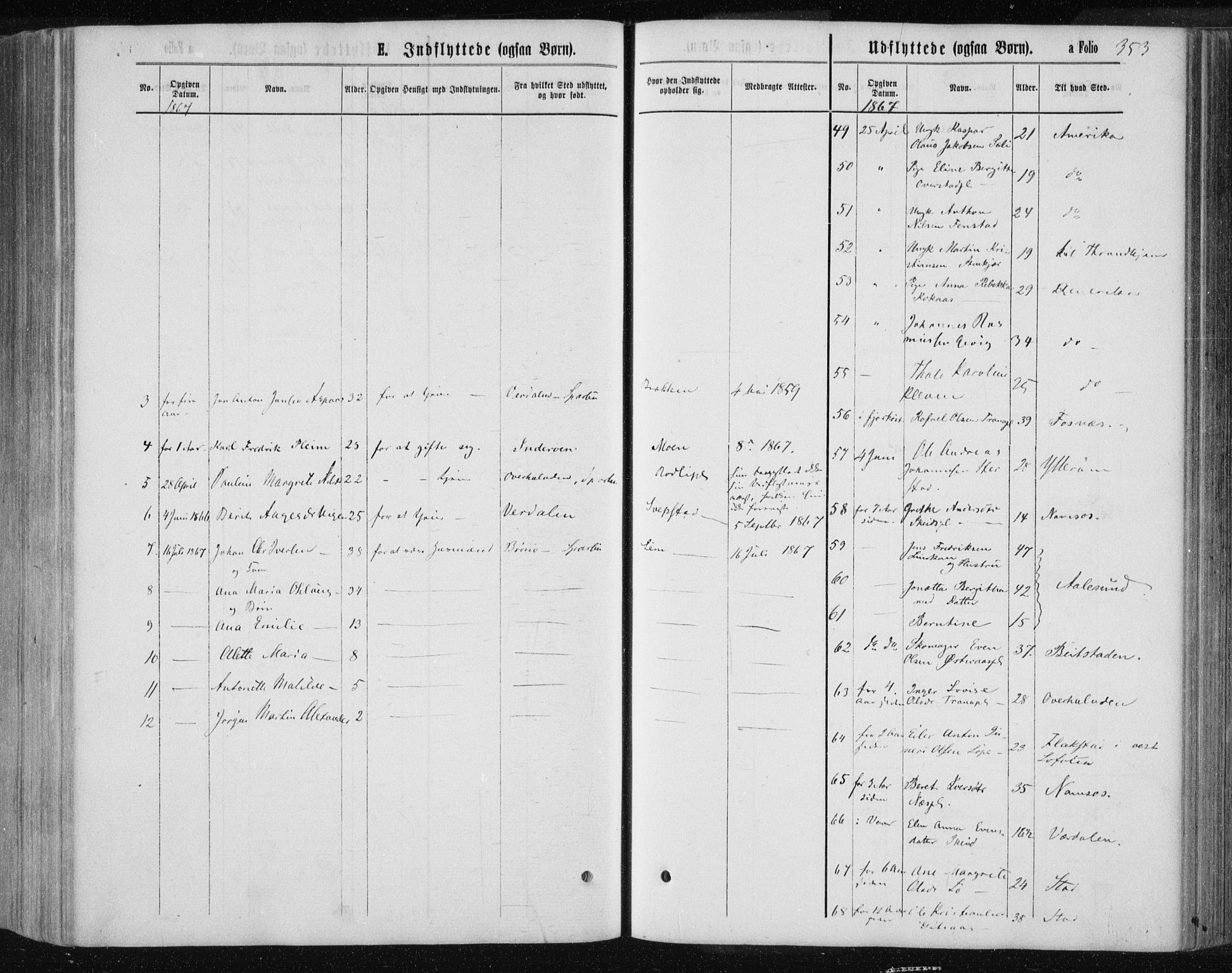 Ministerialprotokoller, klokkerbøker og fødselsregistre - Nord-Trøndelag, SAT/A-1458/735/L0345: Parish register (official) no. 735A08 /1, 1863-1872, p. 353