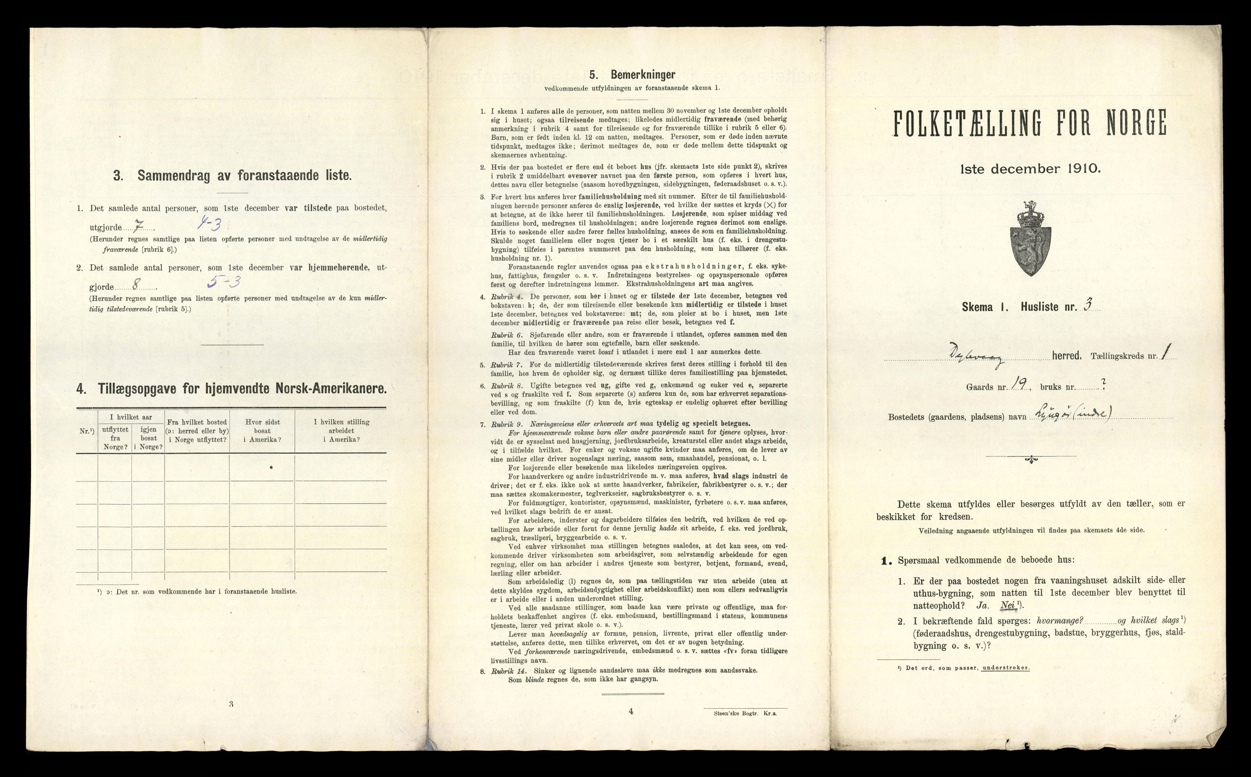 RA, 1910 census for Dypvåg, 1910, p. 44