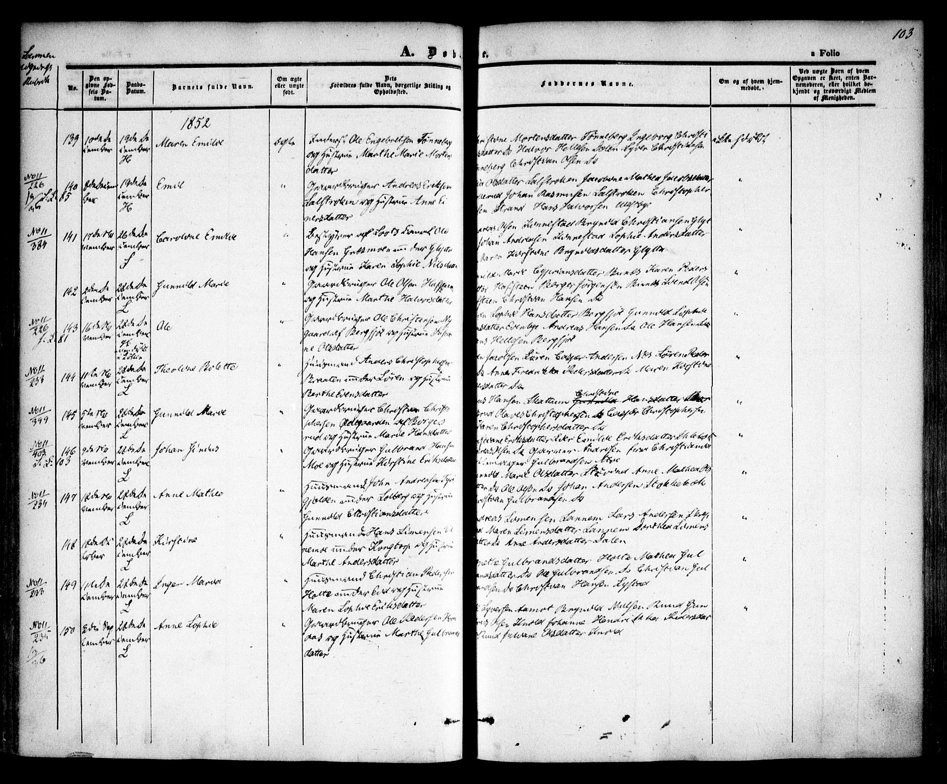 Høland prestekontor Kirkebøker, AV/SAO-A-10346a/F/Fa/L0009: Parish register (official) no. I 9, 1846-1853, p. 103