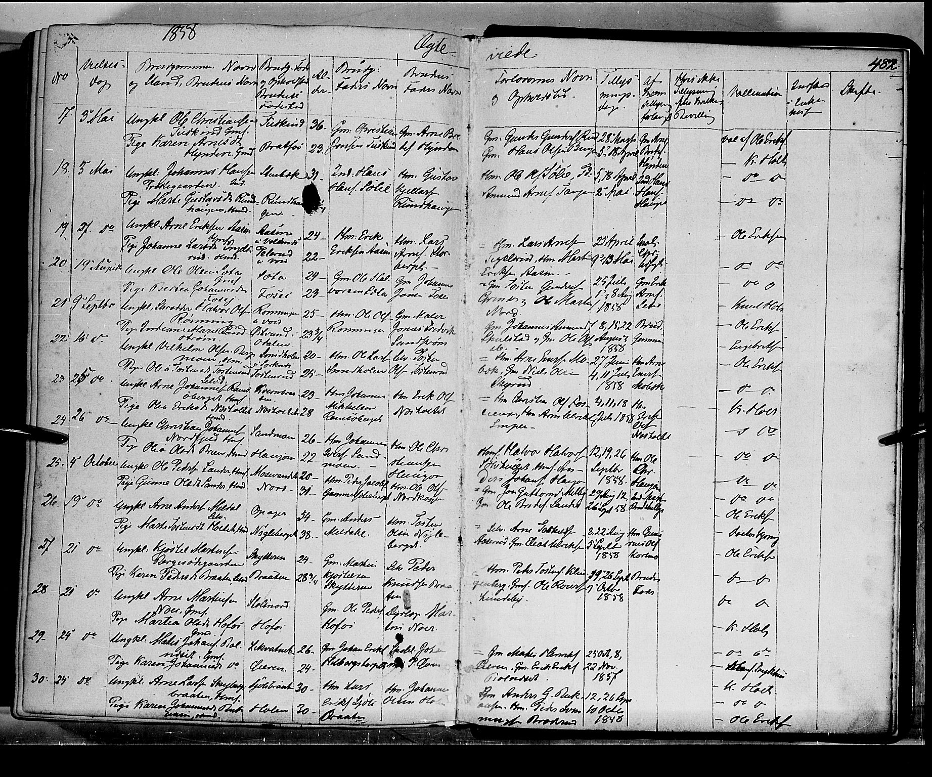 Grue prestekontor, AV/SAH-PREST-036/H/Ha/Haa/L0008: Parish register (official) no. 8, 1847-1858, p. 482