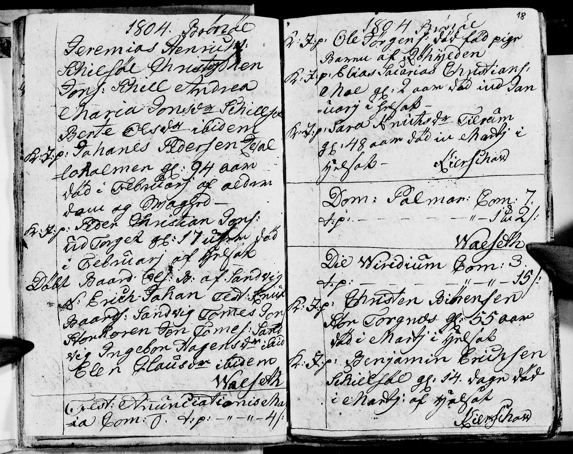 Ministerialprotokoller, klokkerbøker og fødselsregistre - Nordland, SAT/A-1459/813/L0209: Parish register (copy) no. 813C01, 1803-1821, p. 18