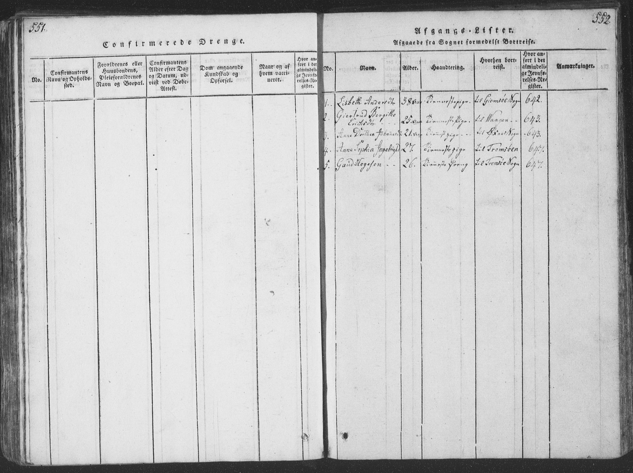 Ministerialprotokoller, klokkerbøker og fødselsregistre - Nordland, SAT/A-1459/888/L1262: Parish register (copy) no. 888C01, 1820-1836, p. 551-552