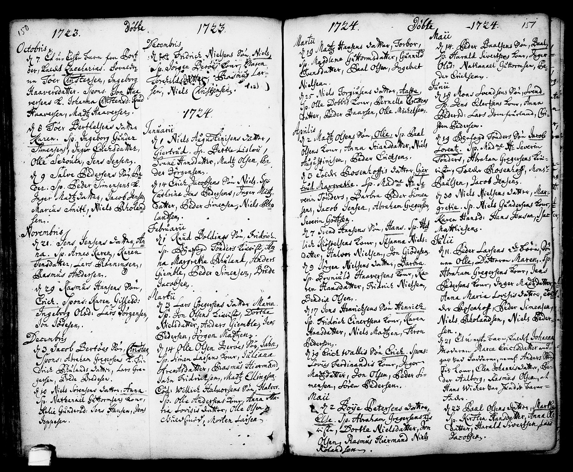 Kragerø kirkebøker, SAKO/A-278/F/Fa/L0001: Parish register (official) no. 1, 1702-1766, p. 150-151