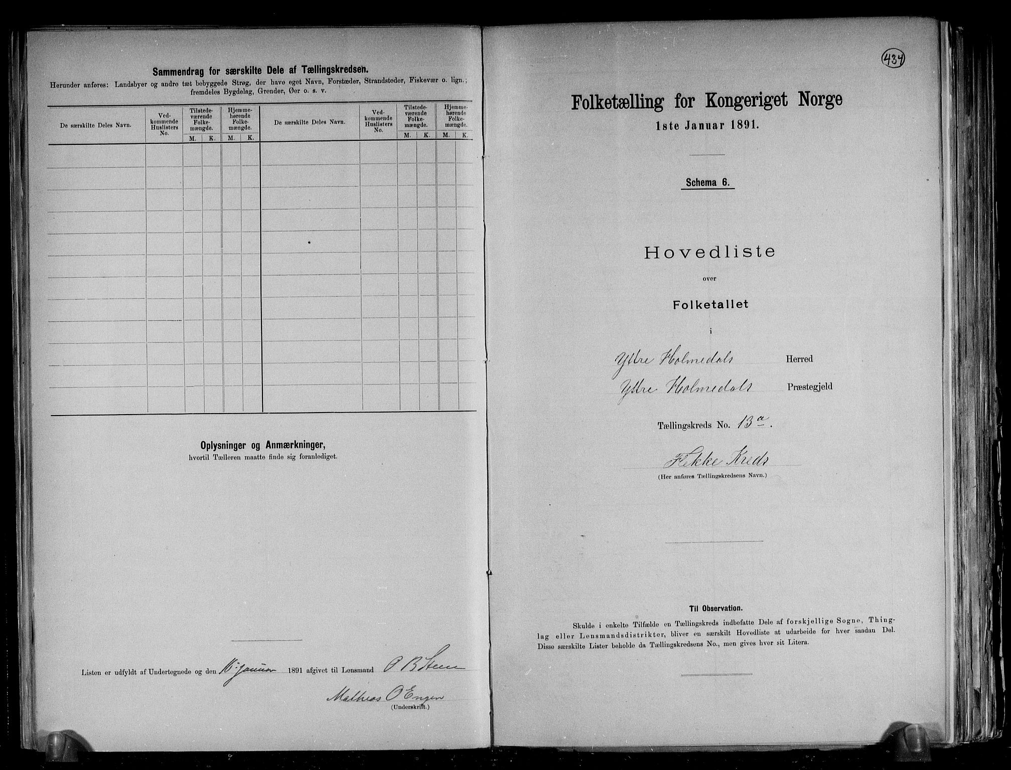 RA, 1891 census for 1429 Ytre Holmedal, 1891, p. 33