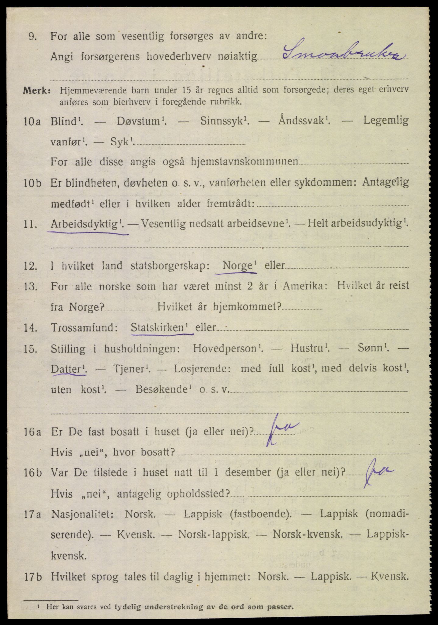 SAT, 1920 census for Kjerringøy, 1920, p. 846