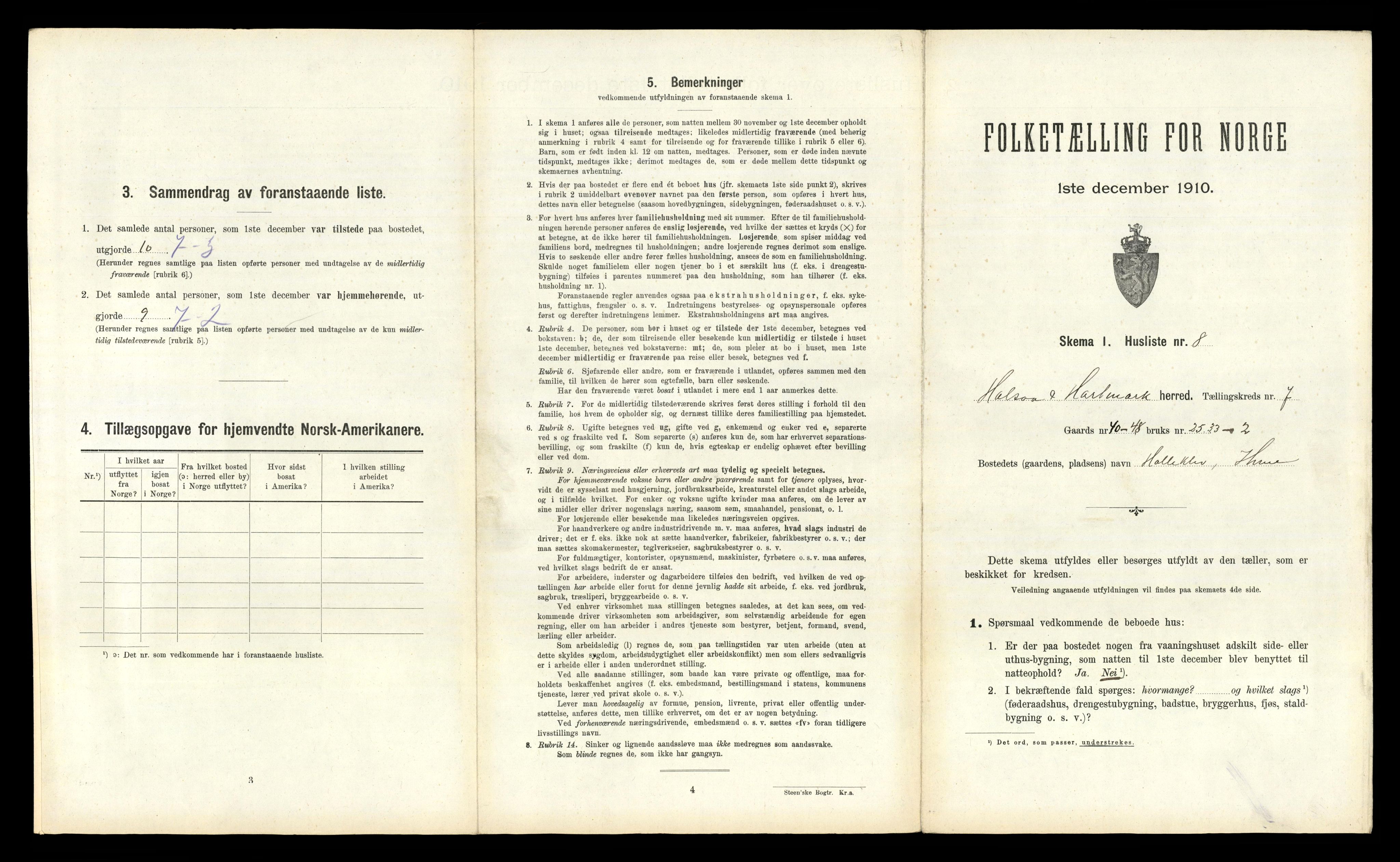 RA, 1910 census for Halse og Harkmark, 1910, p. 748
