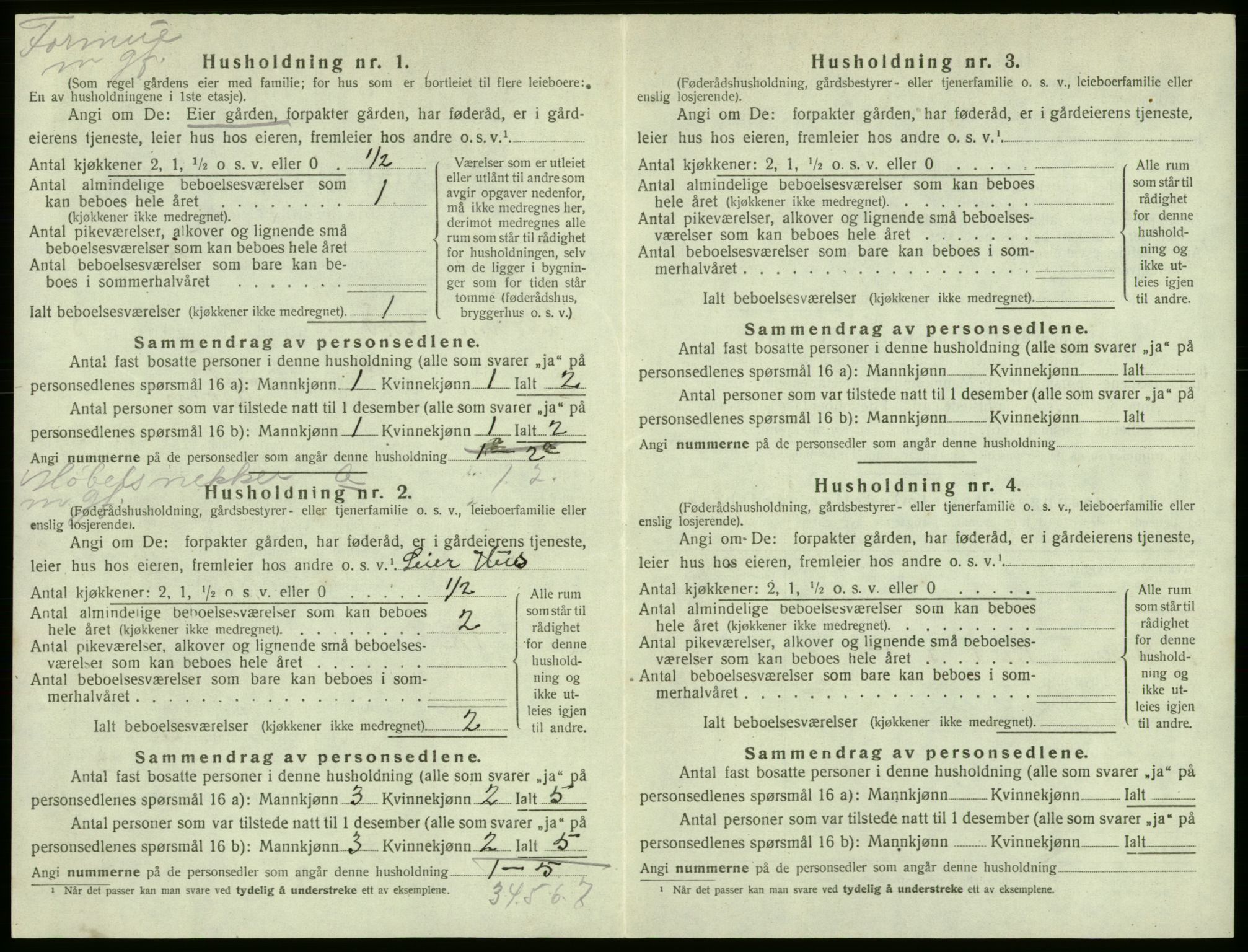 SAB, 1920 census for Kvam, 1920, p. 203